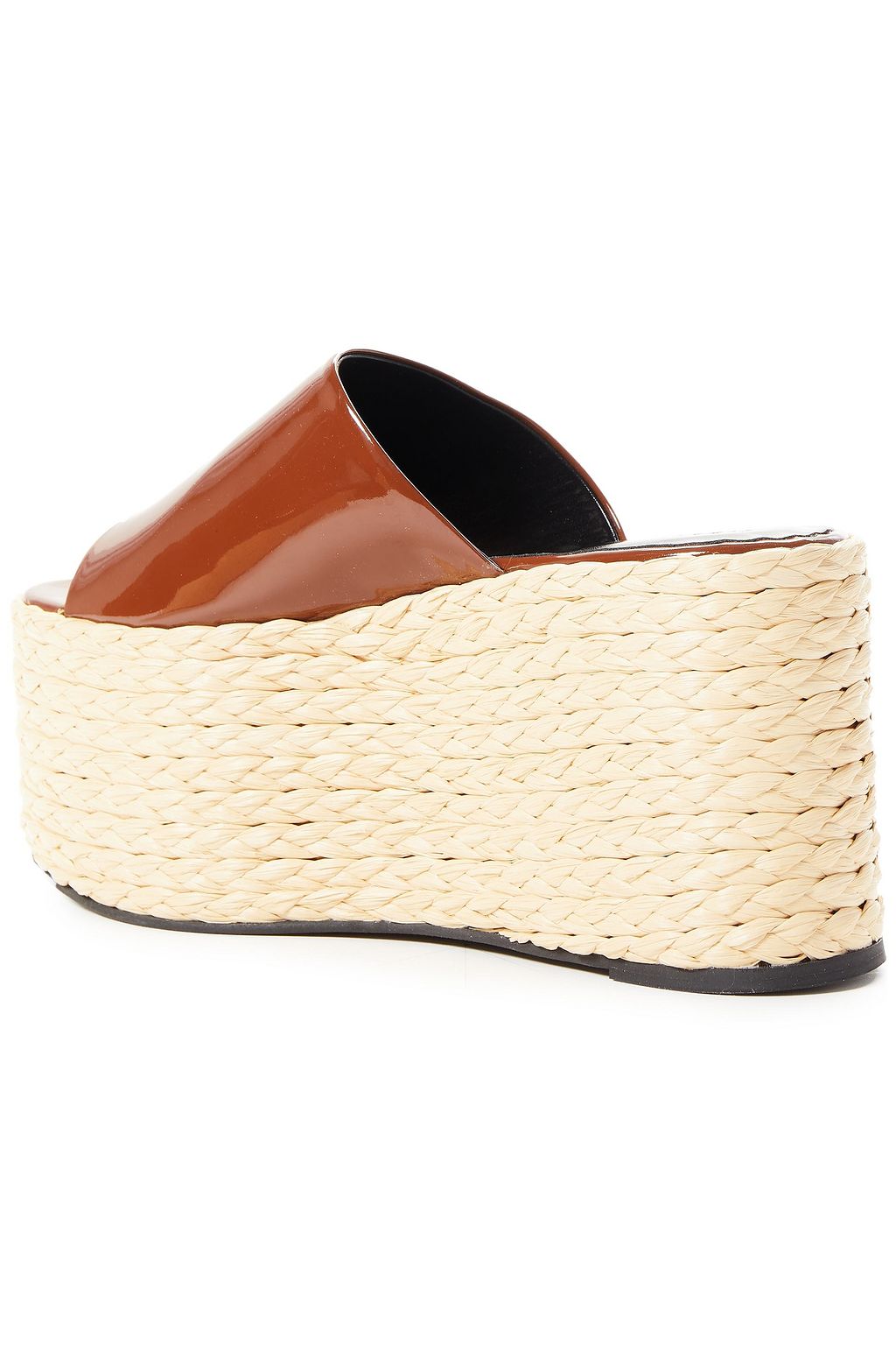SIMON MILLER Blackout leather platform wedge sandals