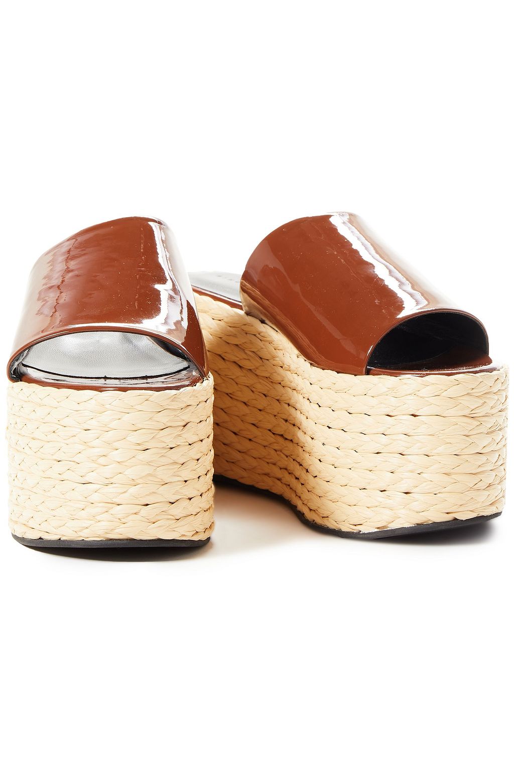 SIMON MILLER Blackout leather platform wedge sandals