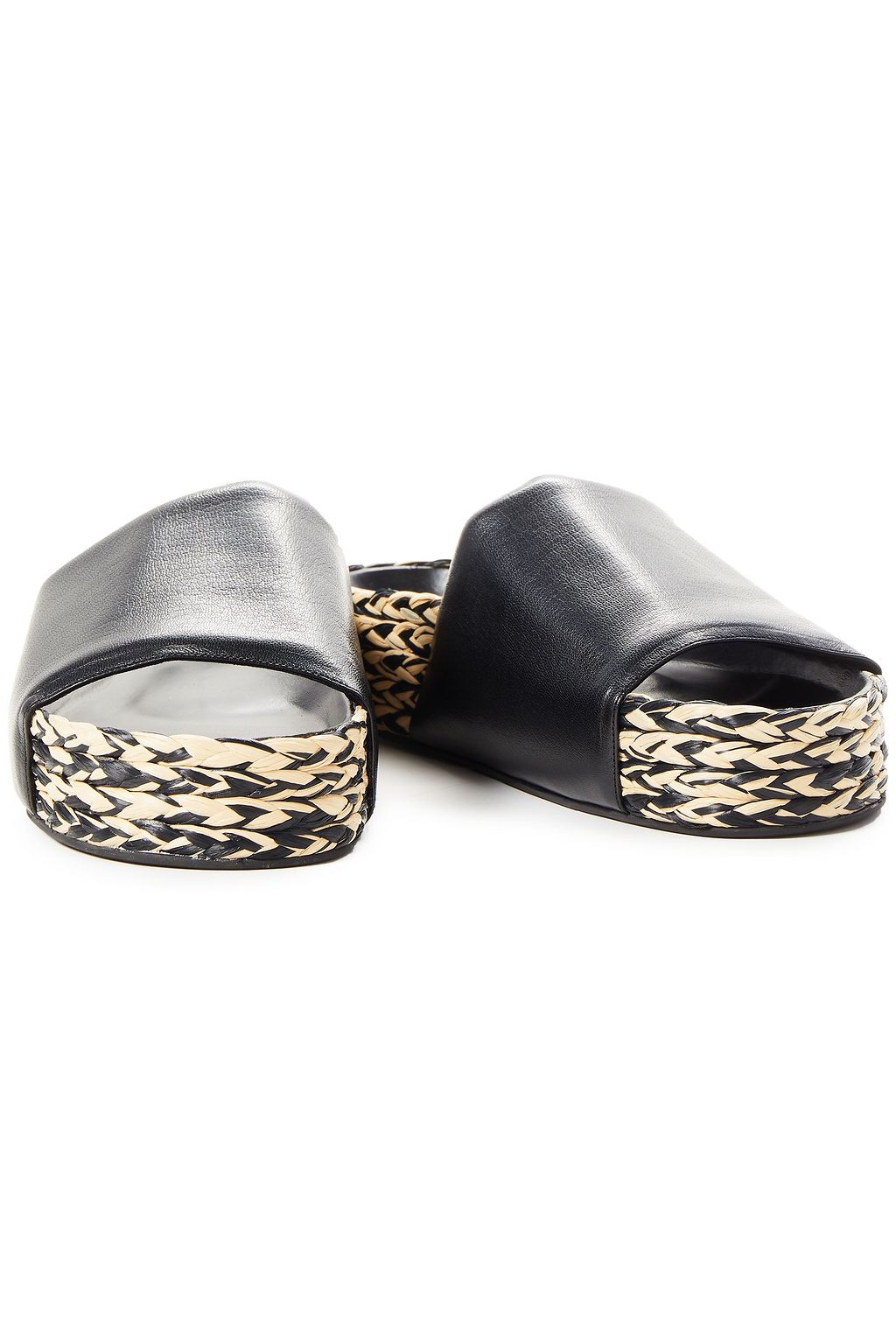 SIMON MILLER Textured-leather slides