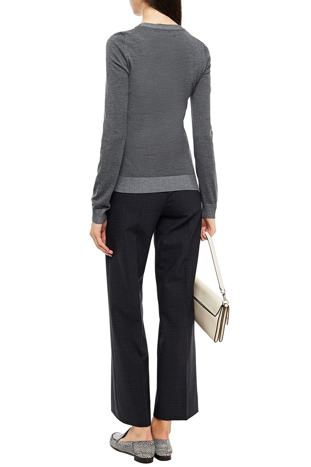 PIAZZA SEMPIONE Metallic-trimmed wool-blend sweater