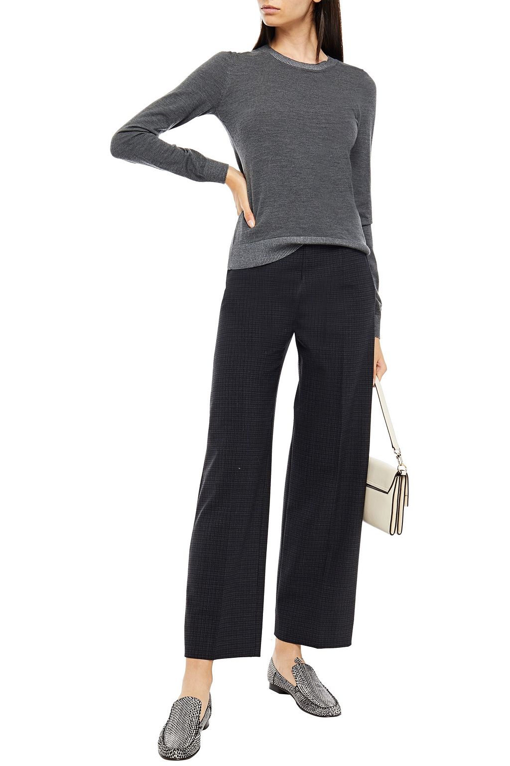 PIAZZA SEMPIONE Metallic-trimmed wool-blend sweater