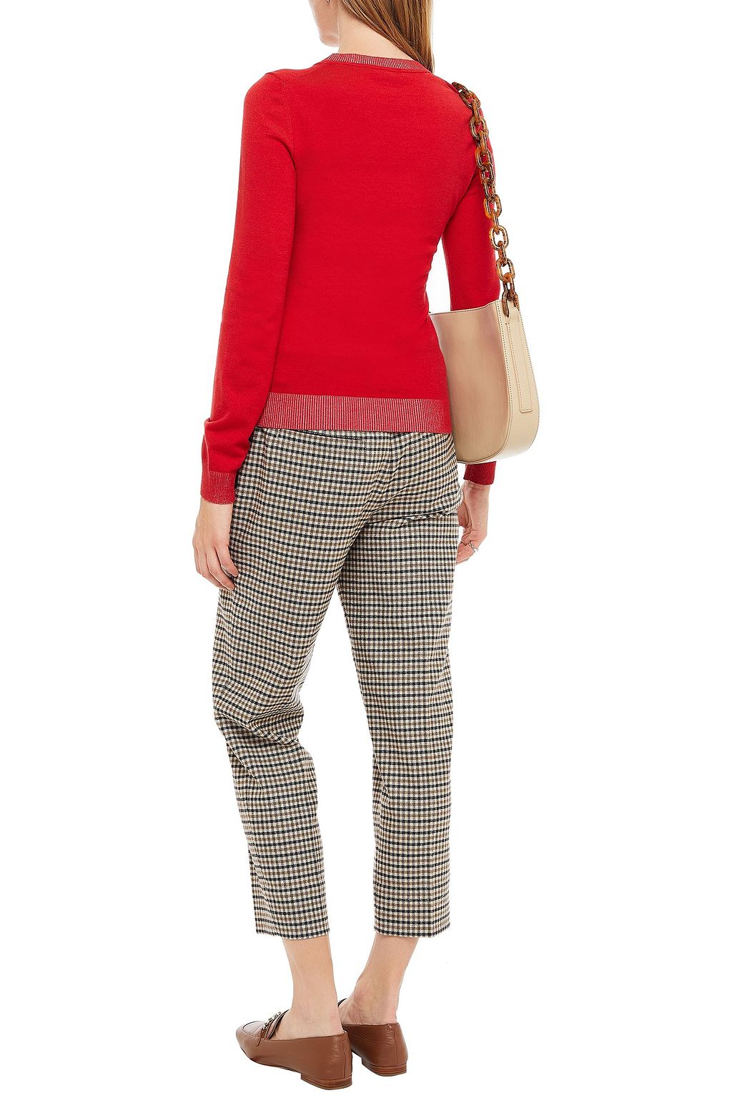 PIAZZA SEMPIONE Metallic-trimmed wool-blend sweater
