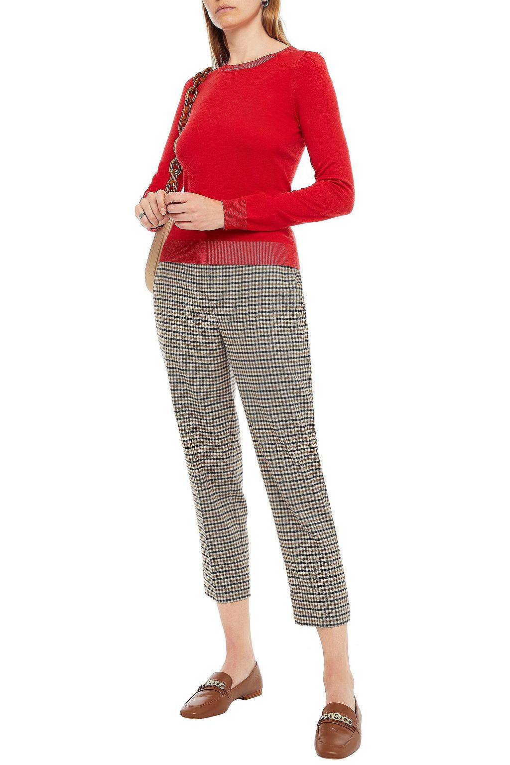 PIAZZA SEMPIONE Metallic-trimmed wool-blend sweater