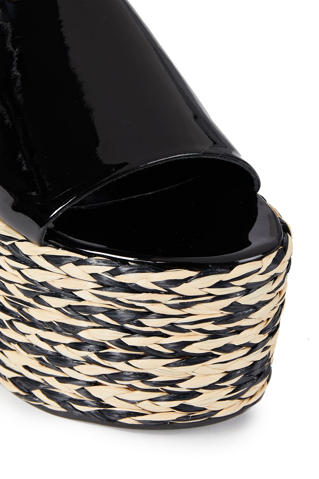 SIMON MILLER Blackout leather platform wedge sandals