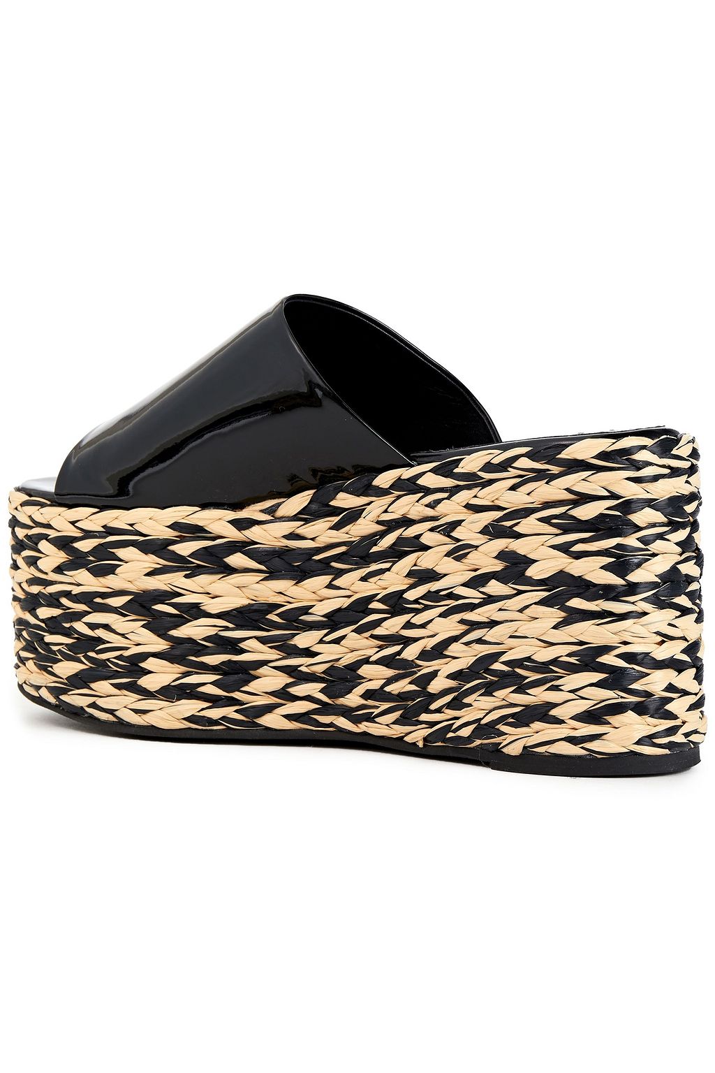 SIMON MILLER Blackout leather platform wedge sandals