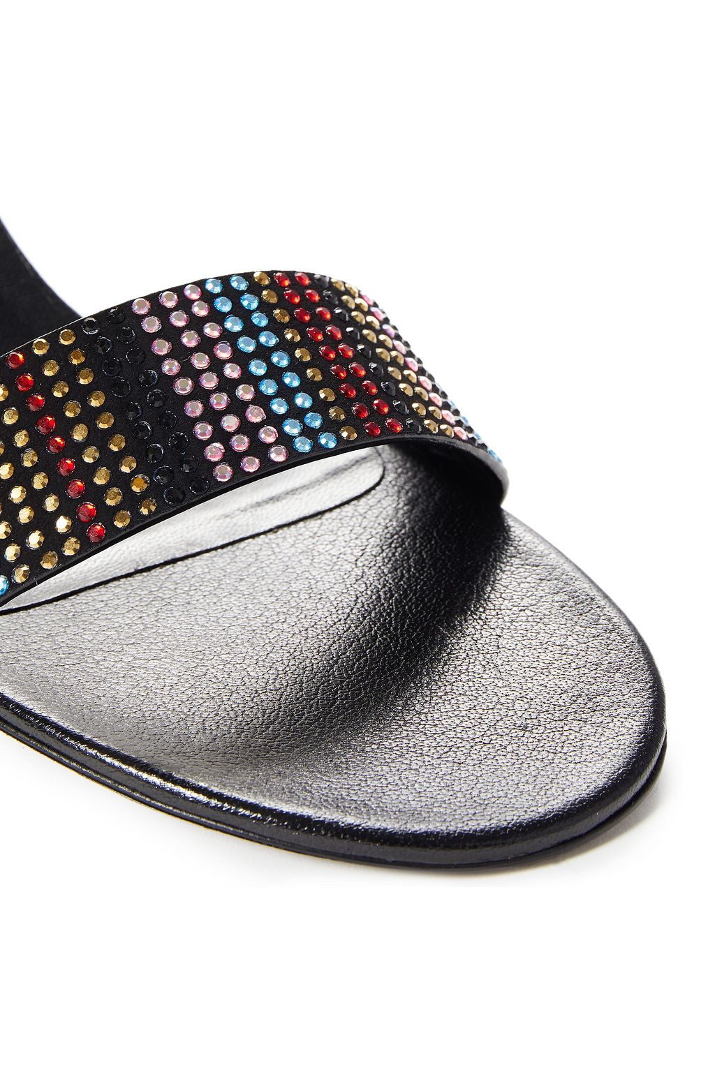 SIMON MILLER Hush crystal-embellished leather mules