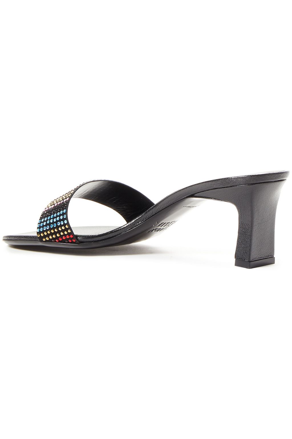 SIMON MILLER Hush crystal-embellished leather mules