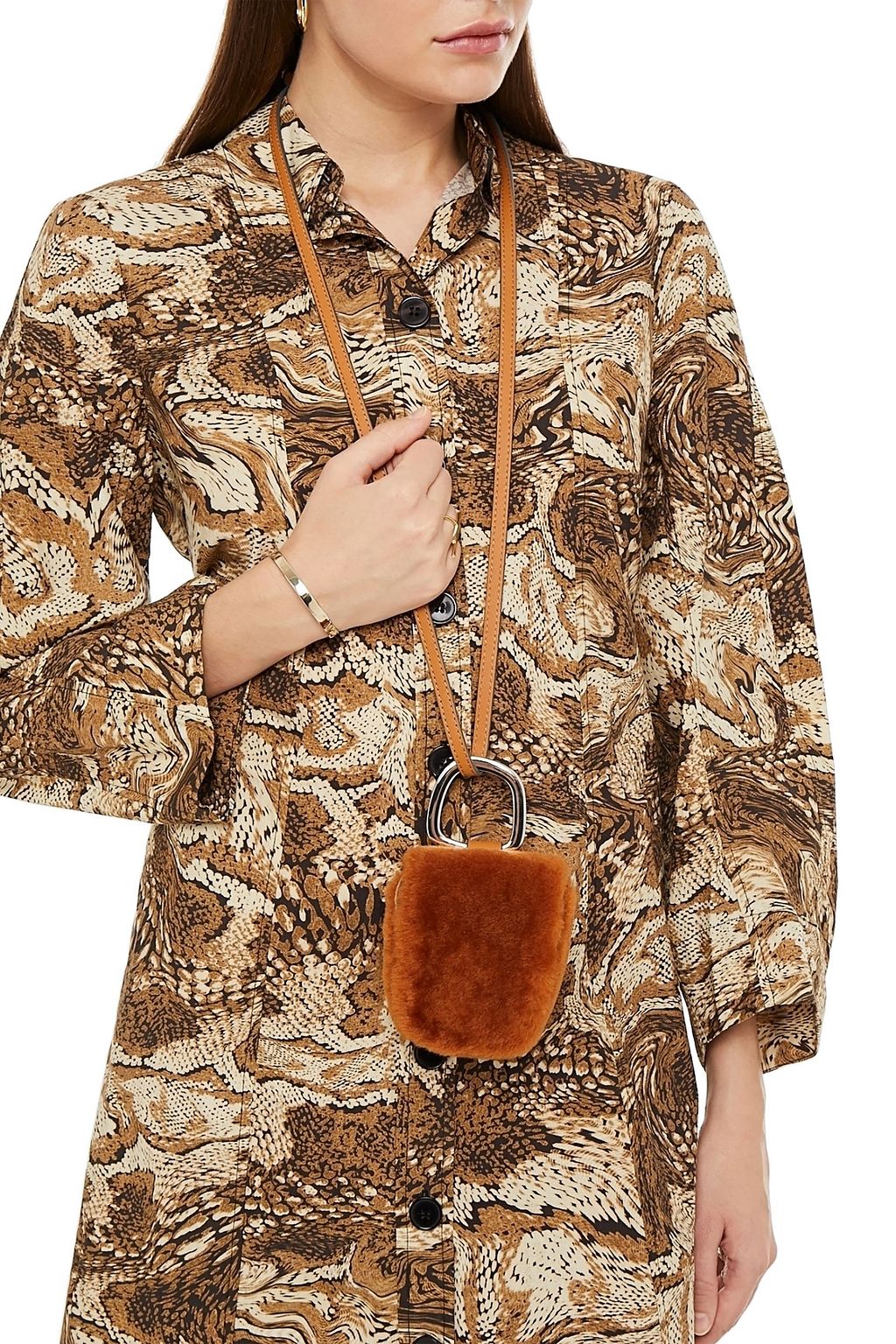 DANSE LENTE Pablo shearling shoulder bag