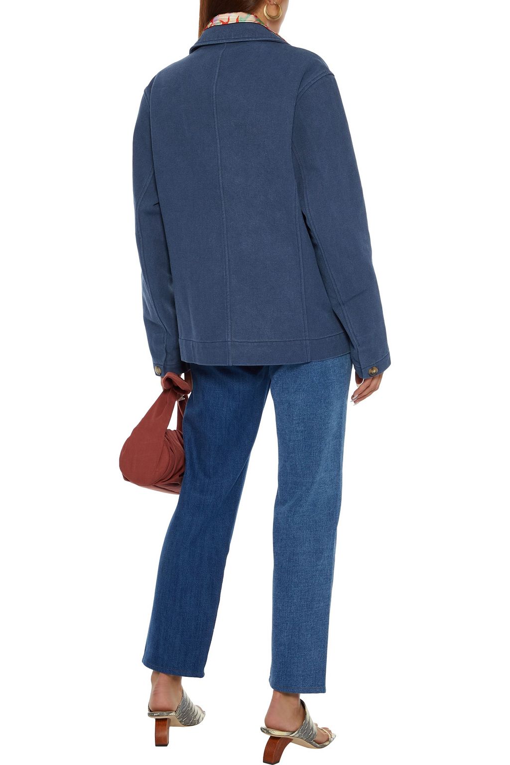 REJINA PYO Toby zweifarbige hoch sitzende Jeans mit geradem Bein
