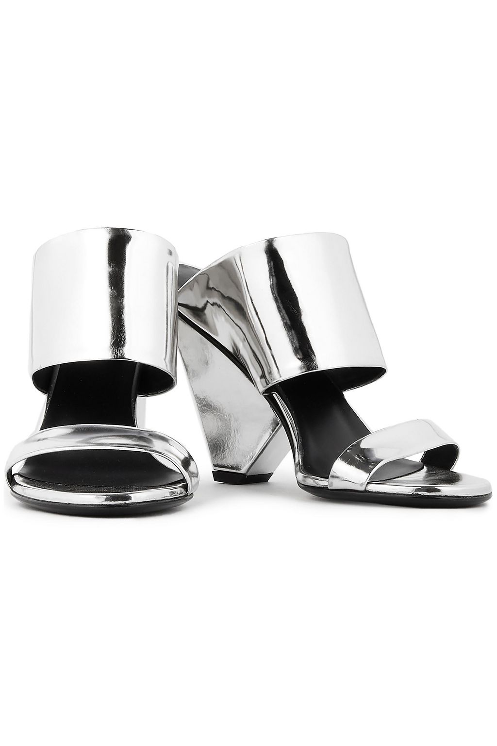 BALMAIN Sandalen aus verspiegeltem Leder