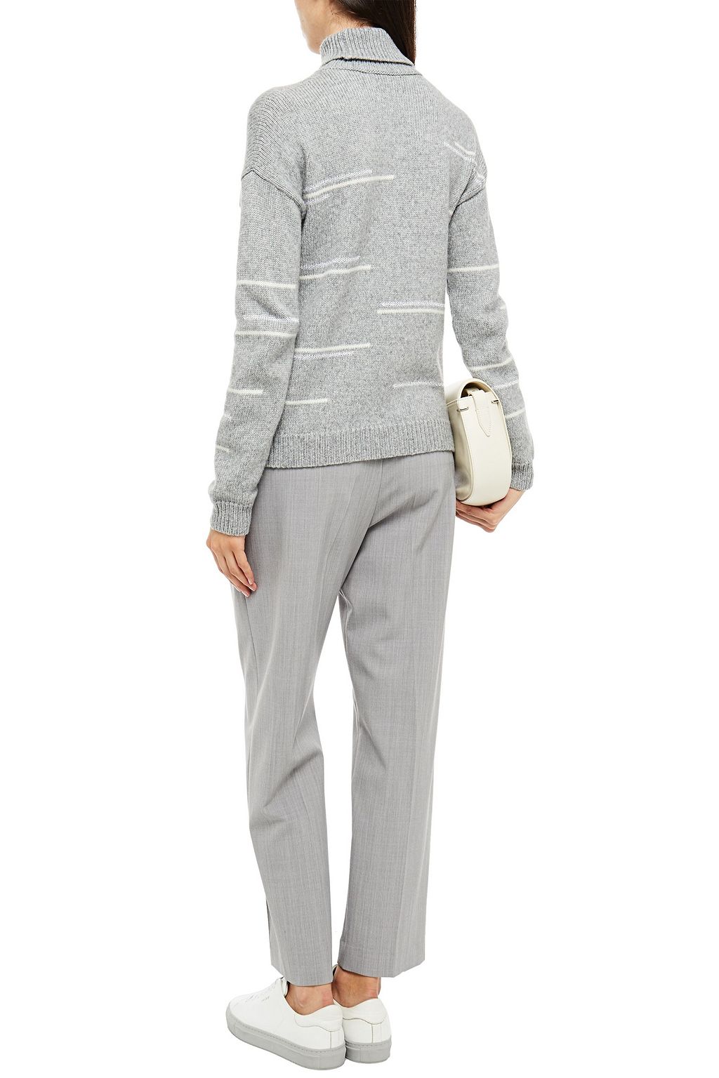 PIAZZA SEMPIONE Mélange wool-blend intarsia turtleneck sweater