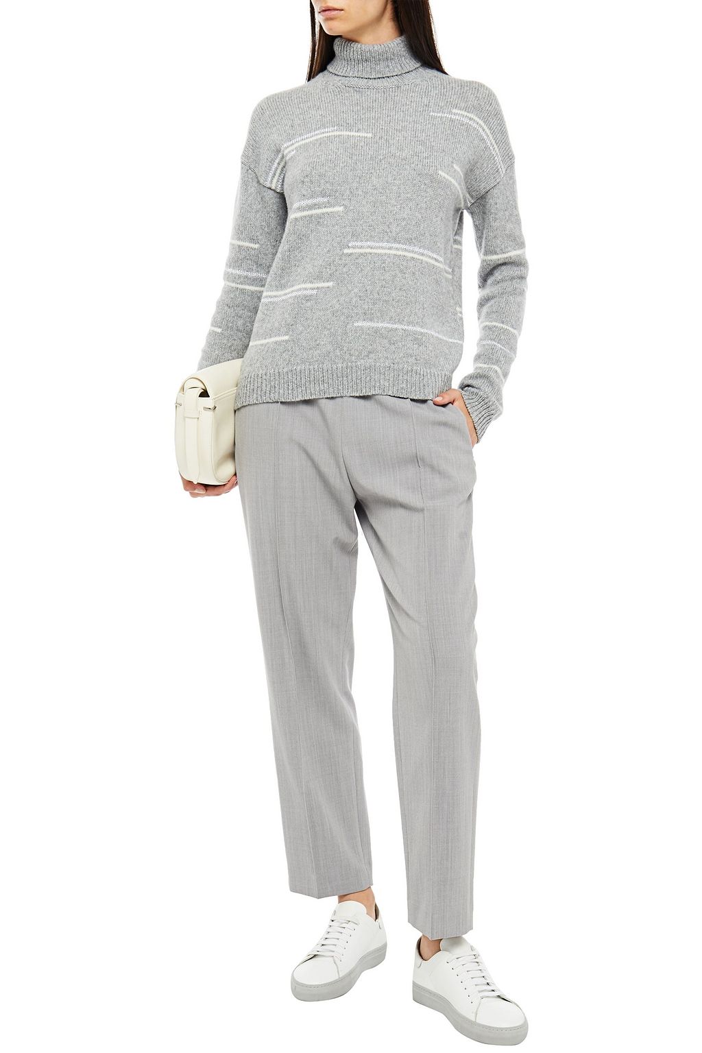 PIAZZA SEMPIONE Mélange wool-blend intarsia turtleneck sweater