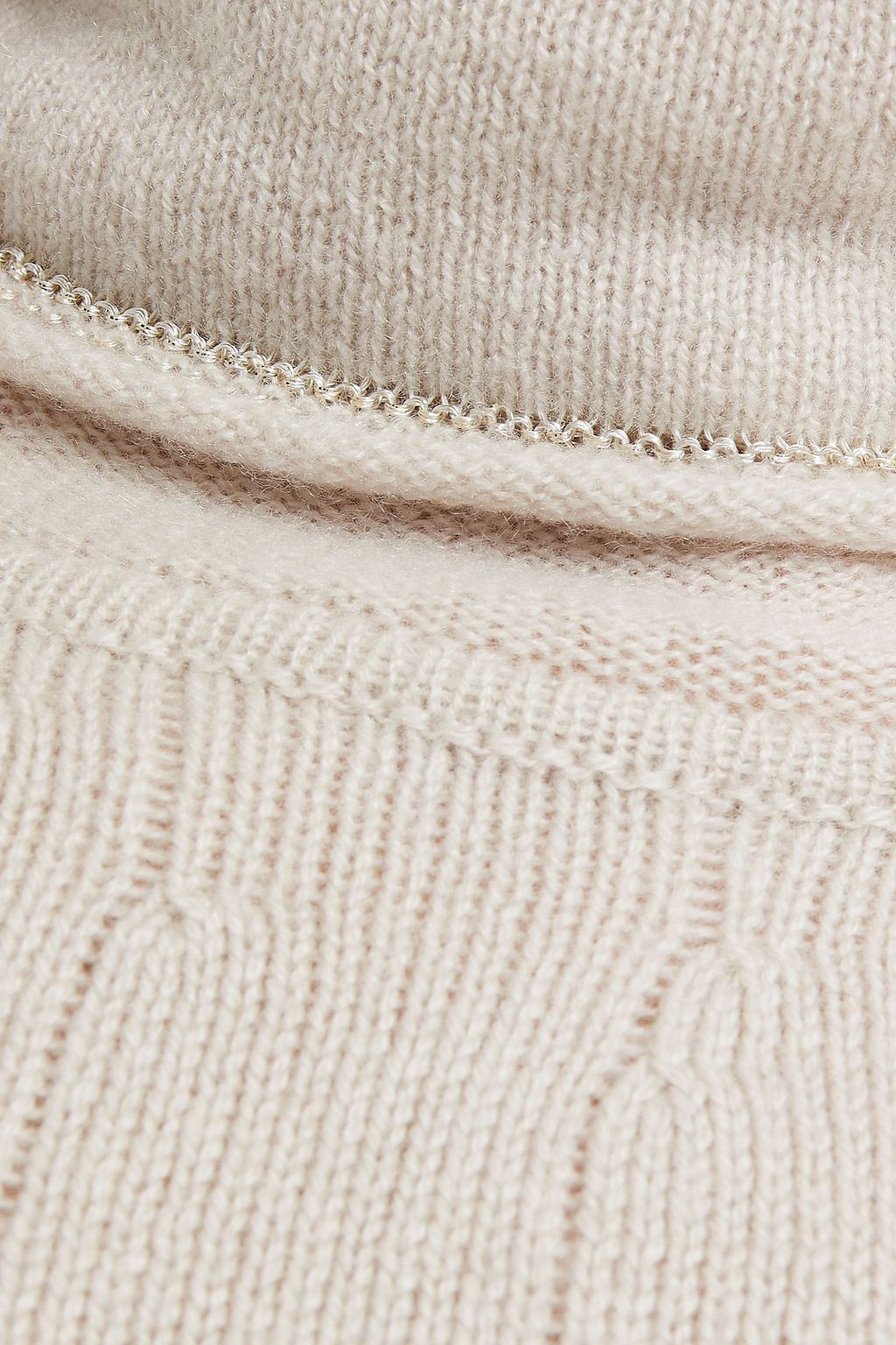 PIAZZA SEMPIONE Metallic-trimmed cashmere turtleneck sweater