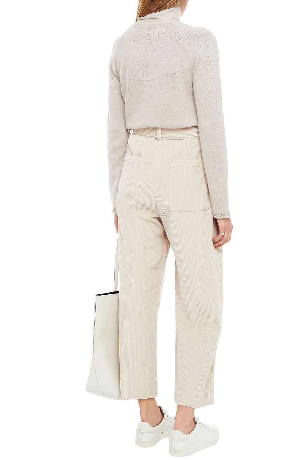 PIAZZA SEMPIONE Metallic-trimmed cashmere turtleneck sweater