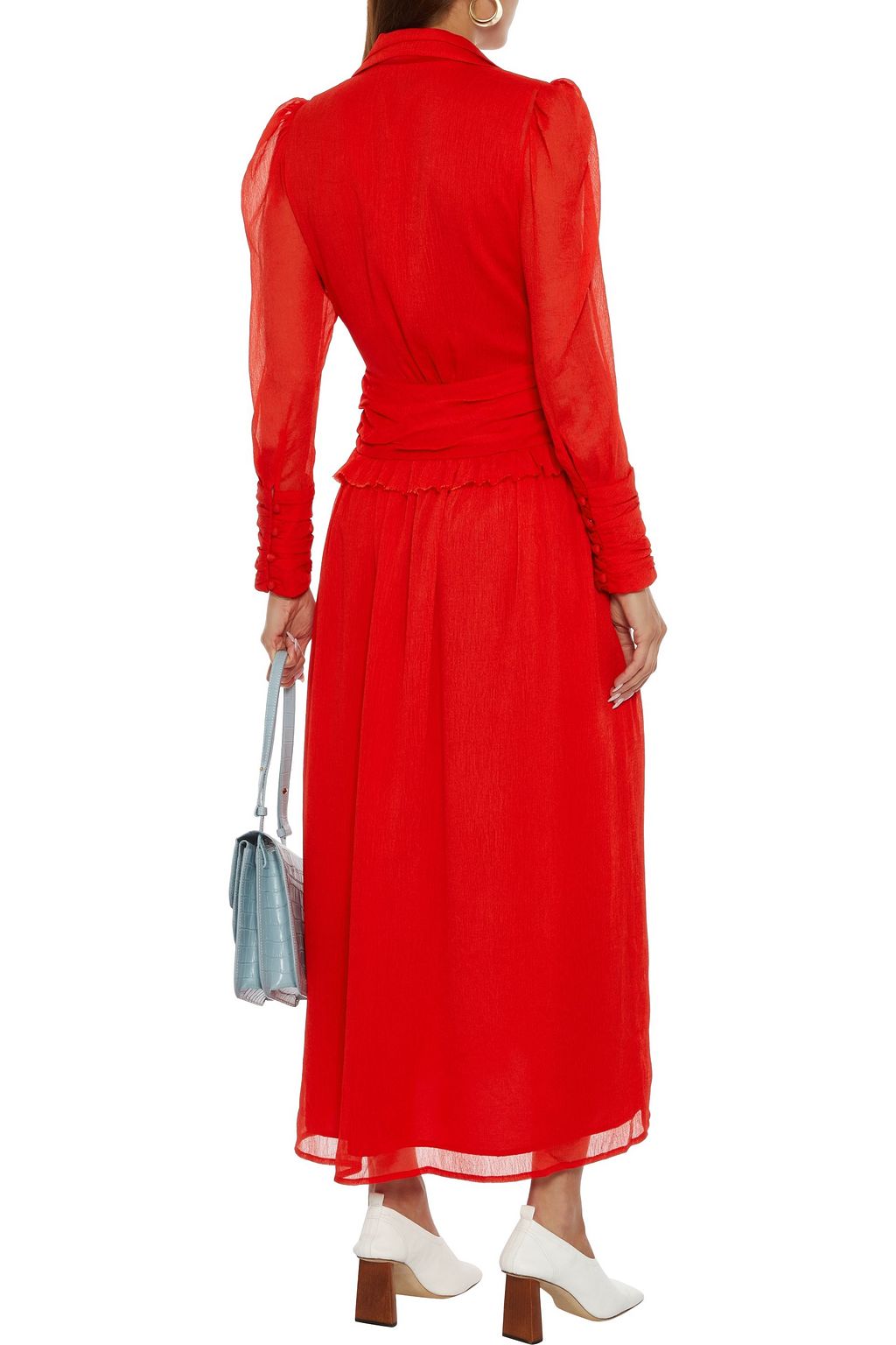 REJINA PYO Yvette ruched crepon maxi dress