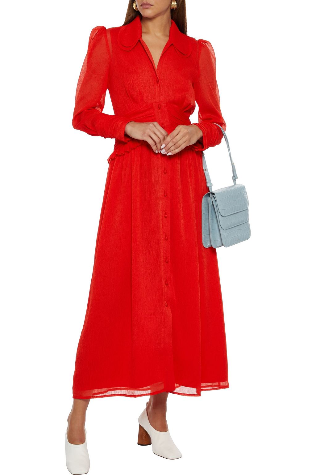 REJINA PYO Yvette ruched crepon maxi dress