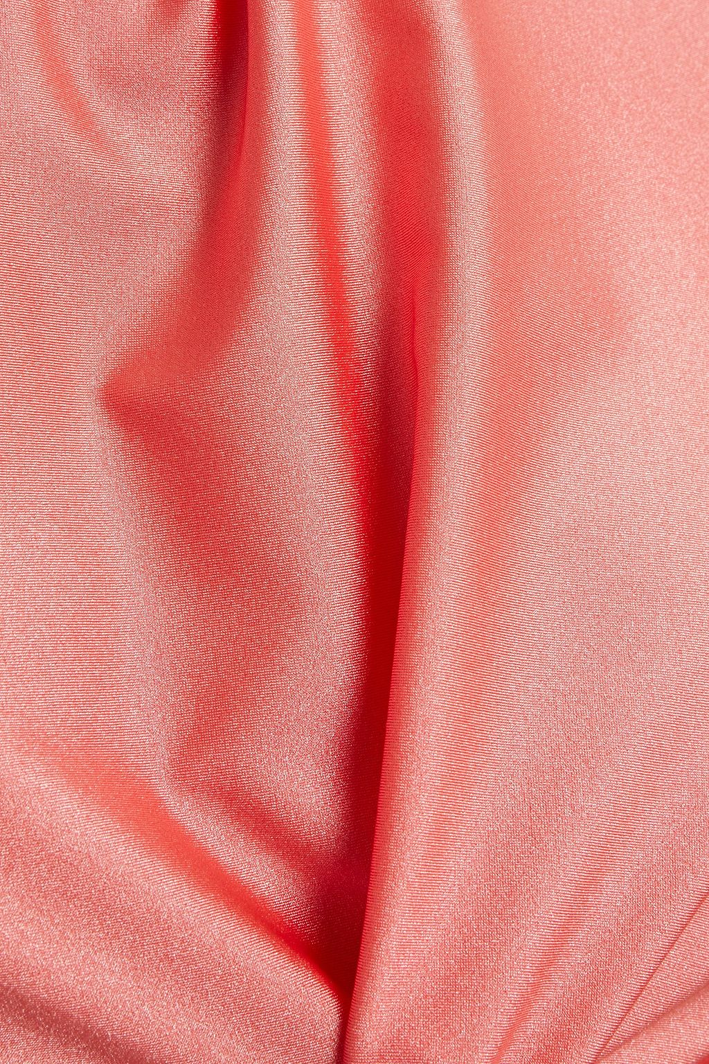 TIBI Neon satin-jersey turtleneck top
