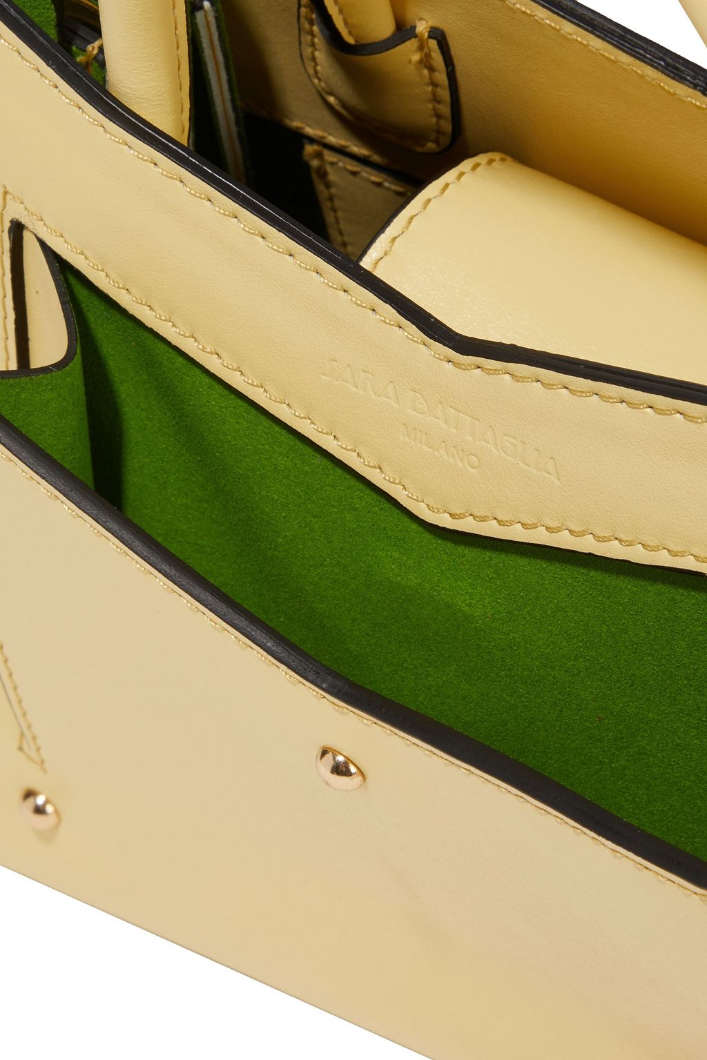 SARA BATTAGLIA Plissé Toy leather tote