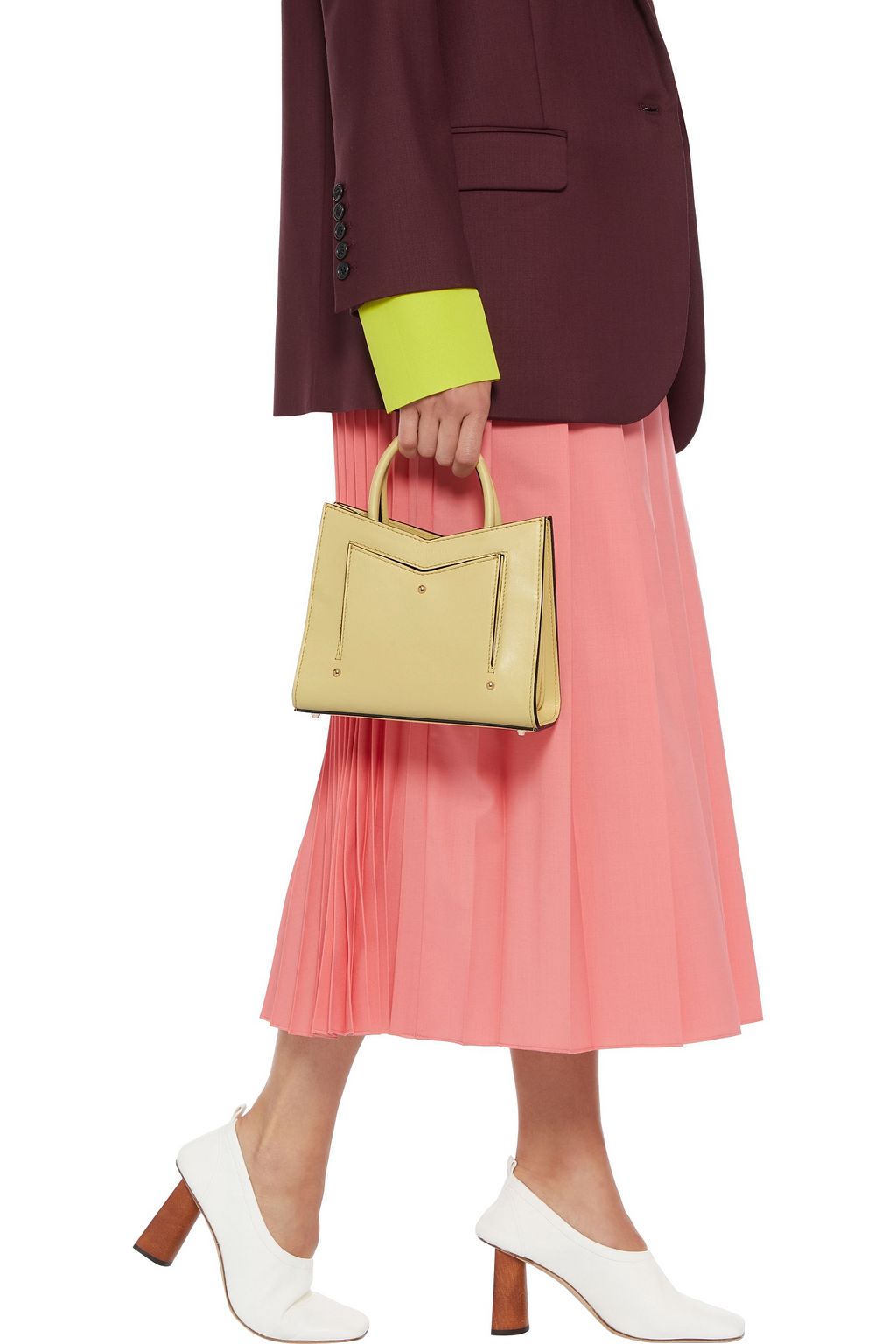 SARA BATTAGLIA Plissé Toy leather tote