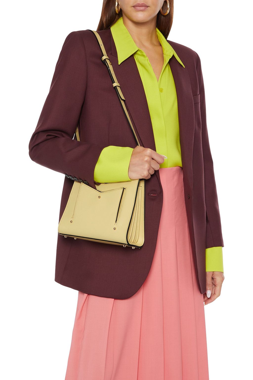SARA BATTAGLIA Plissé Toy leather tote