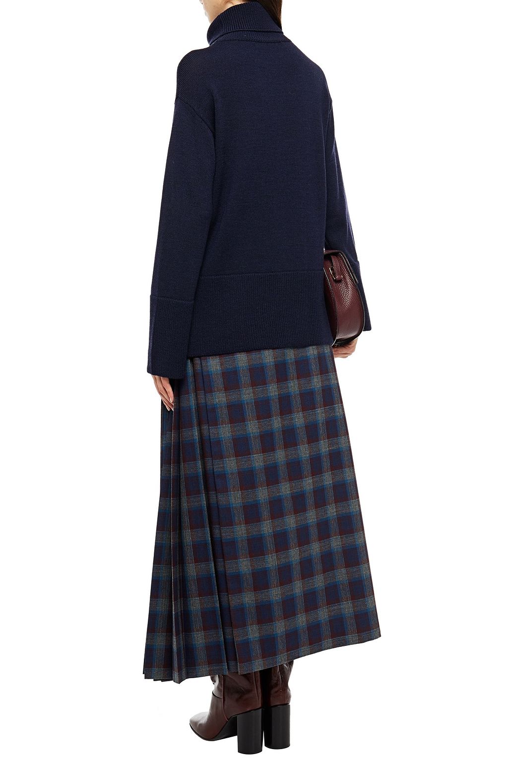 PIAZZA SEMPIONE Pointelle-trimmed wool turtleneck sweater