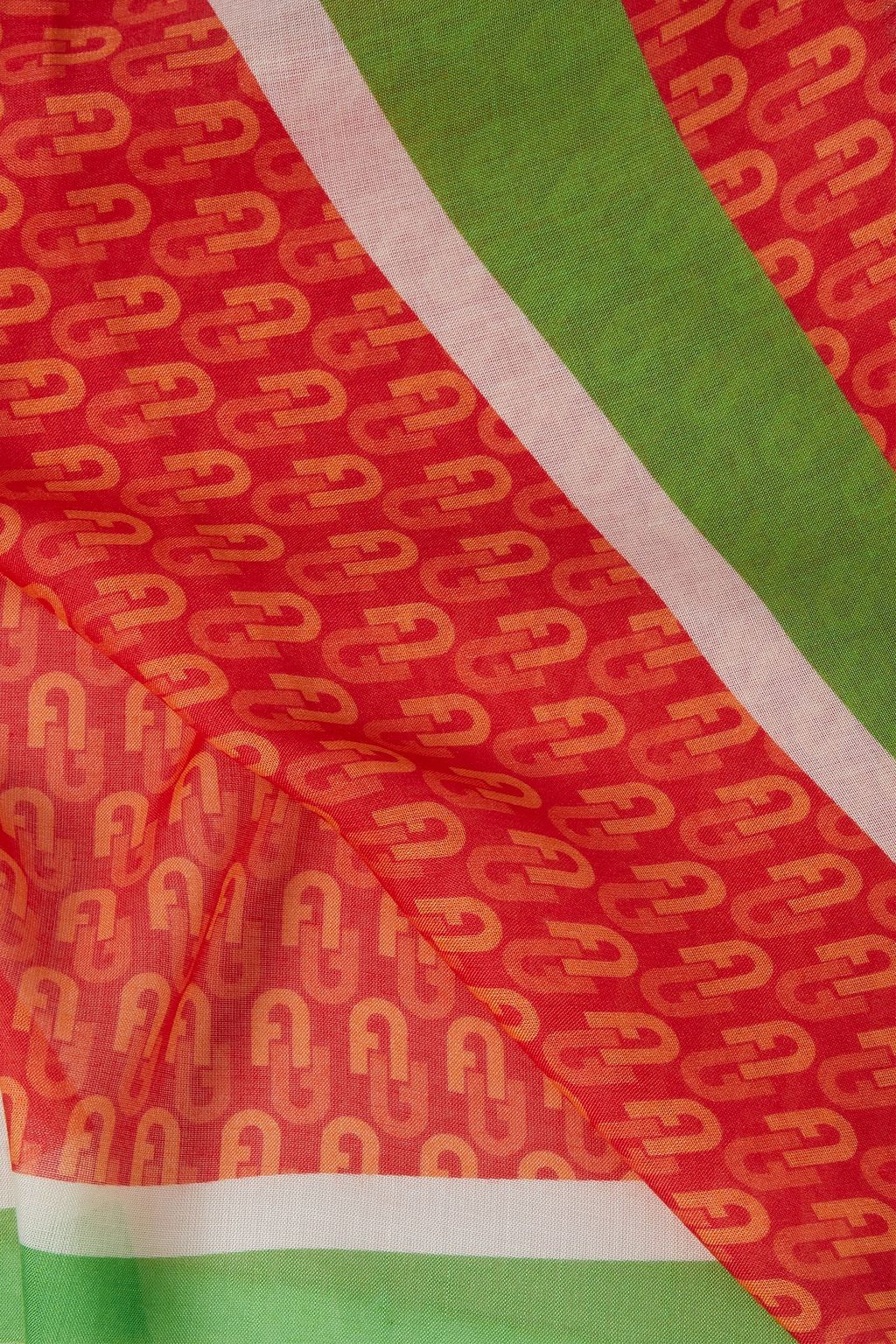 FURLA Frayed printed modal and silk-blend gauze scarf