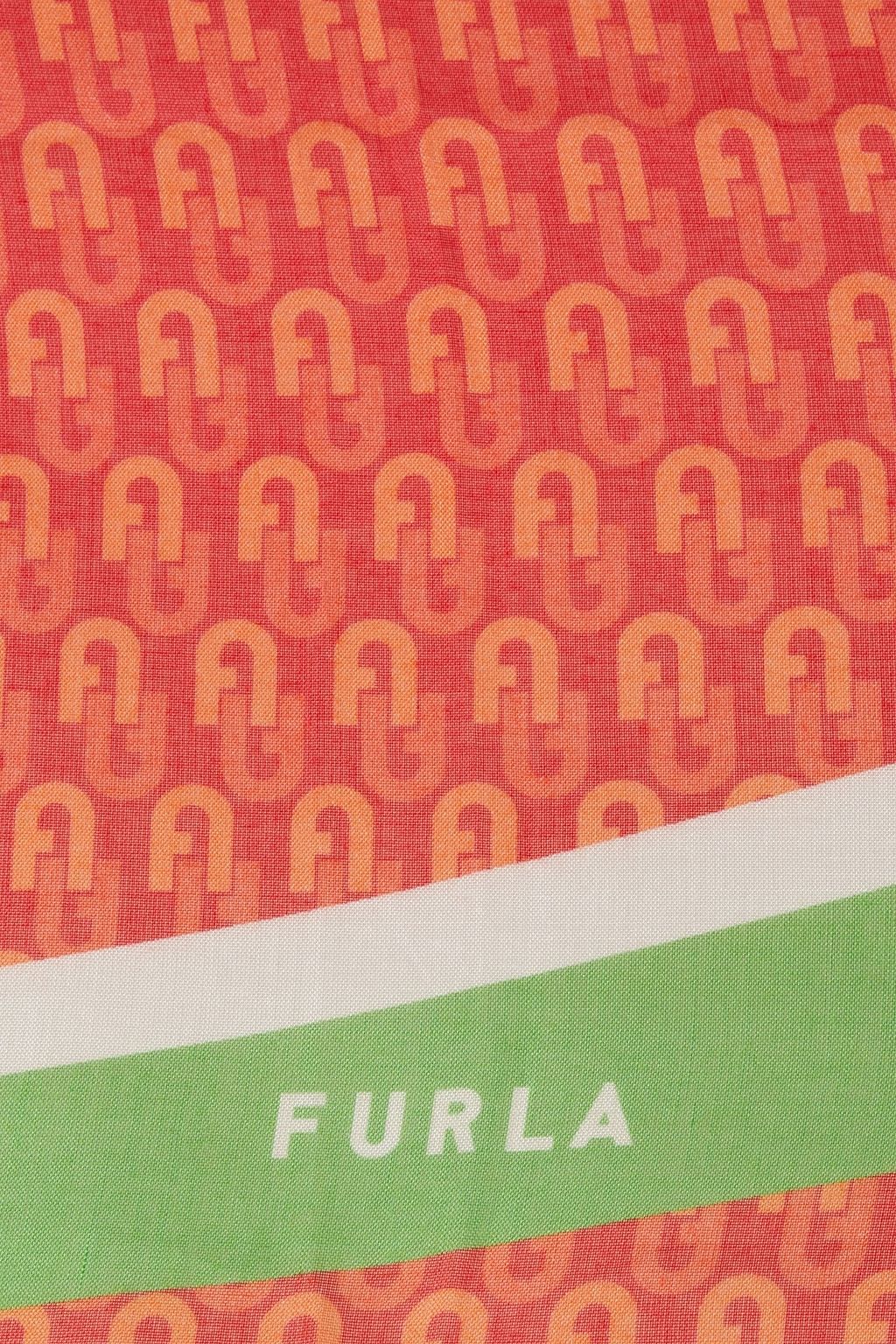 FURLA Frayed printed modal and silk-blend gauze scarf