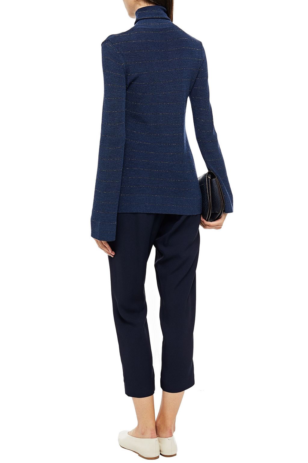 PIAZZA SEMPIONE Striped wool-blend turtleneck sweater