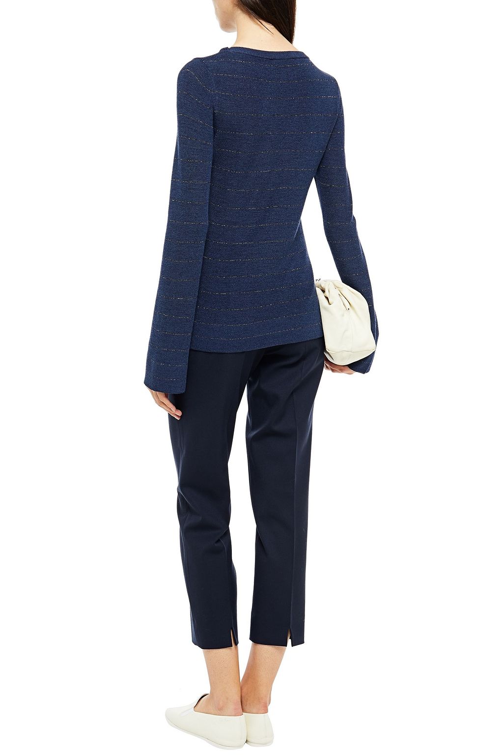PIAZZA SEMPIONE Ribbed striped wool-blend sweater