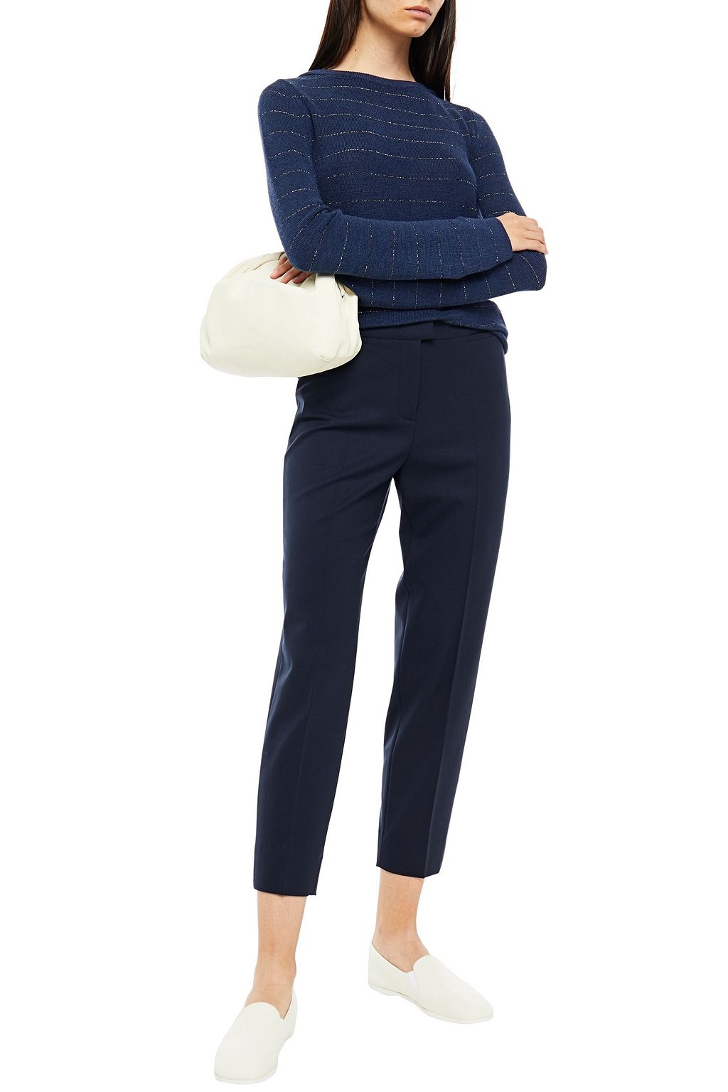 PIAZZA SEMPIONE Ribbed striped wool-blend sweater