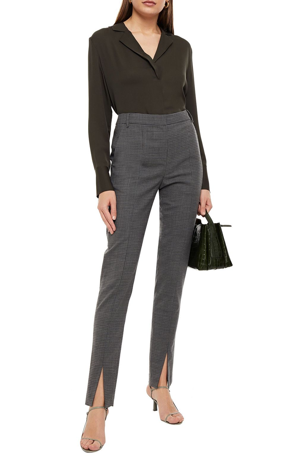 TIBI Checked woven slim-leg pants