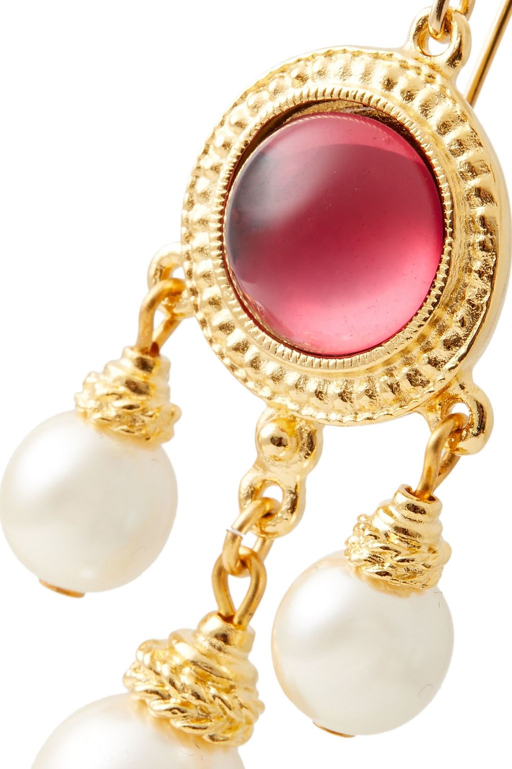 BEN-AMUN Gold-plated pearl and stone earrings