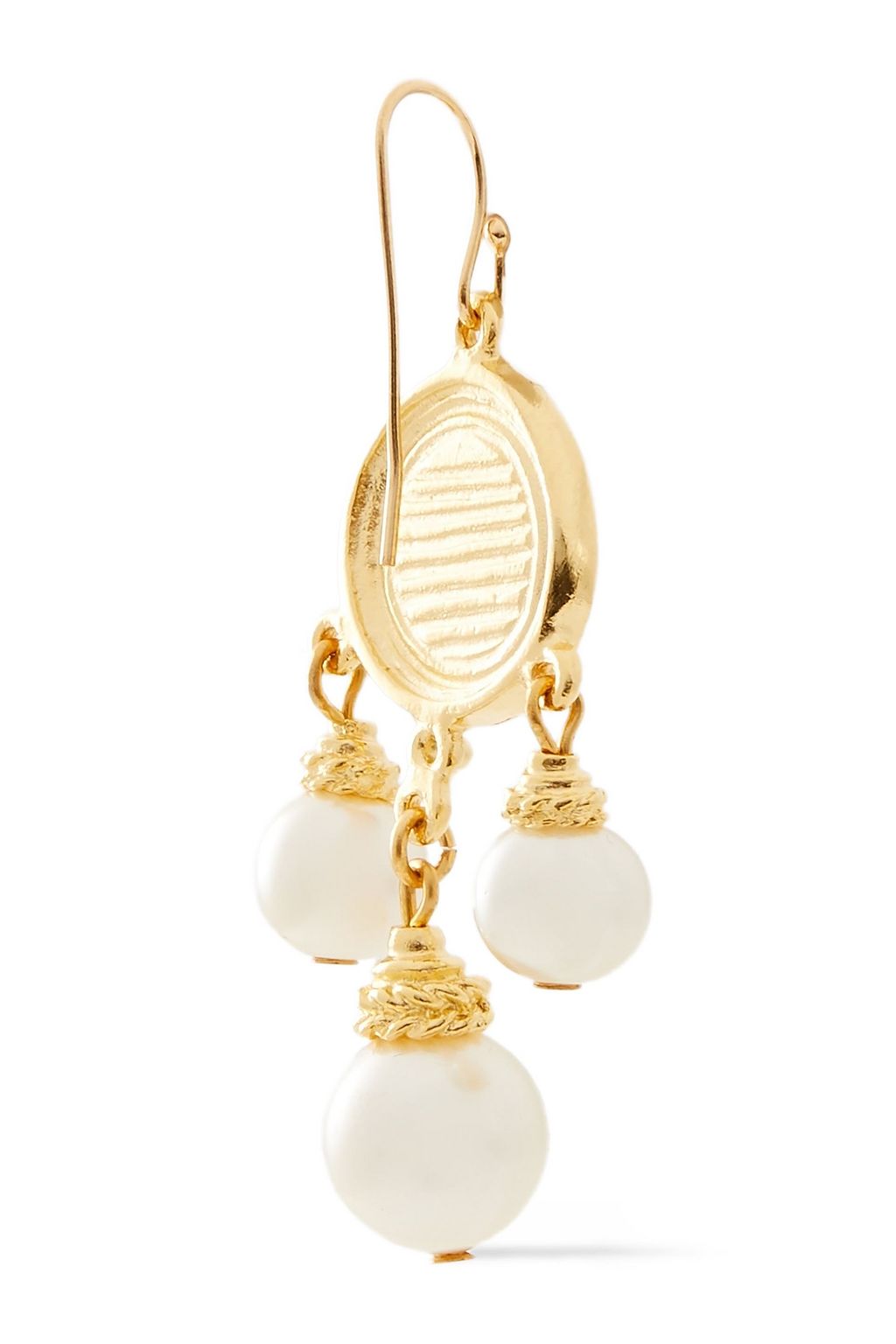 BEN-AMUN Gold-plated pearl and stone earrings