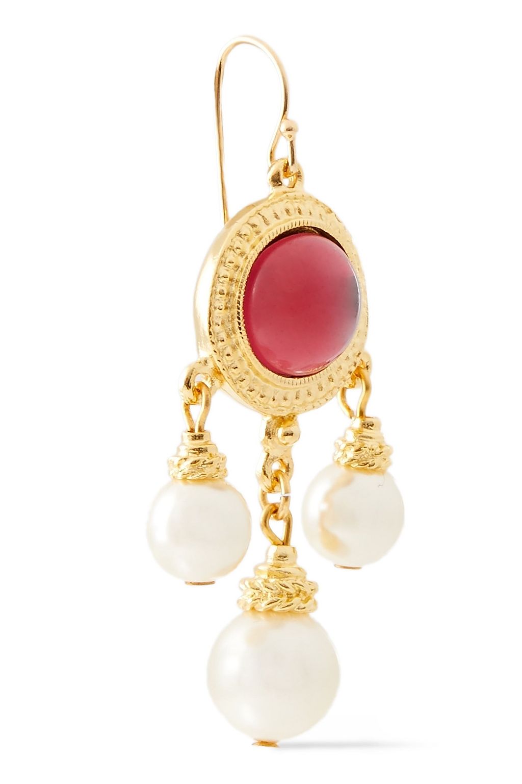 BEN-AMUN Gold-plated pearl and stone earrings