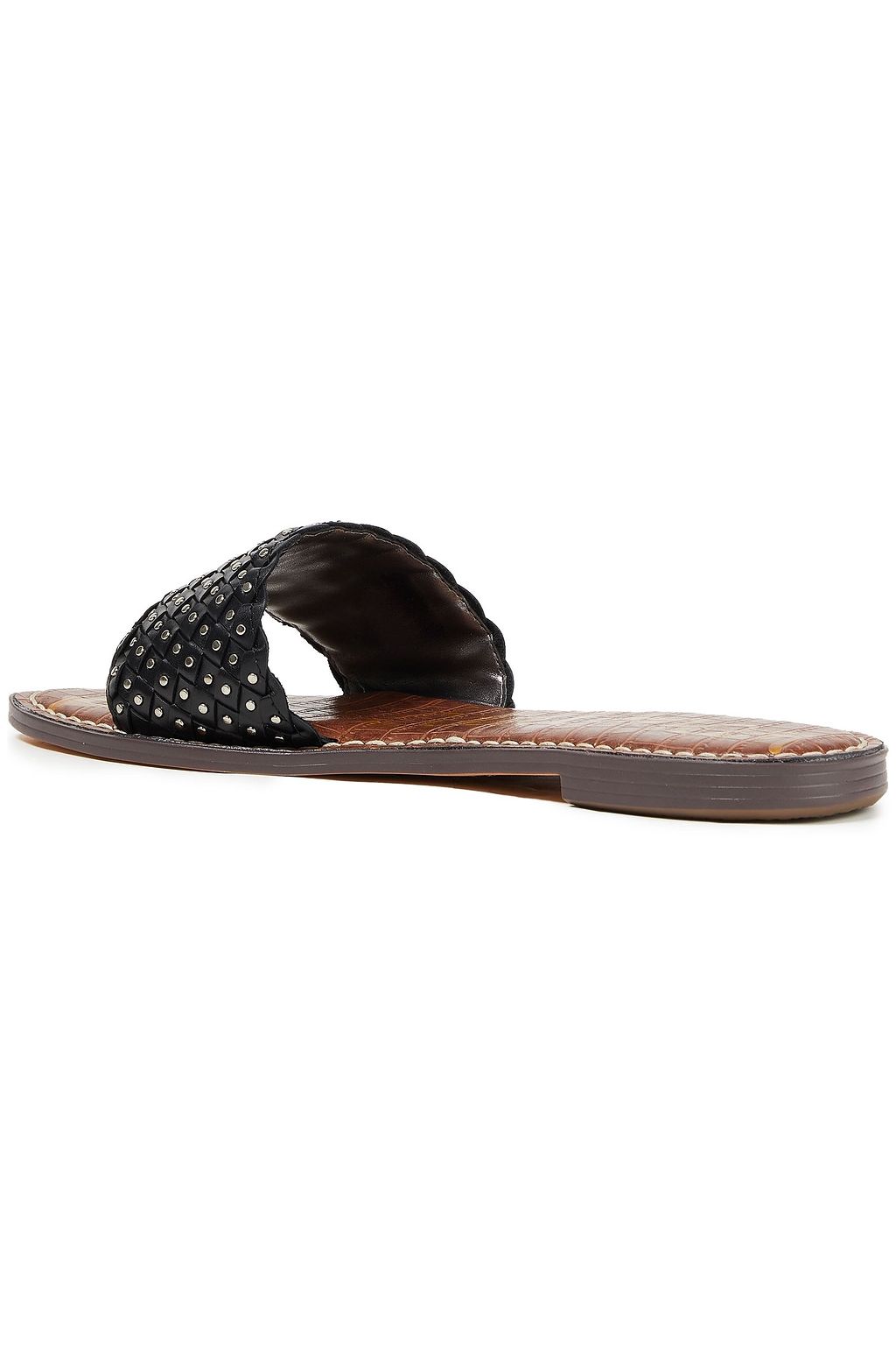 SAM EDELMAN Geraldine studded basketweave leather slides