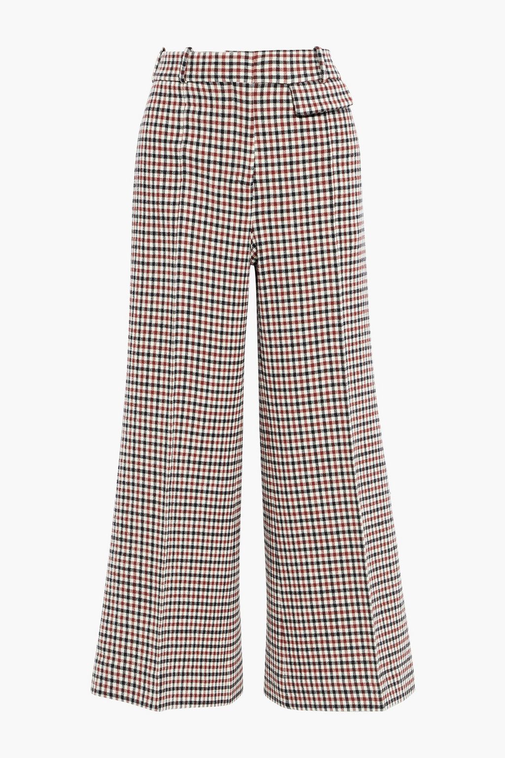 Brick Andreea cropped gingham wool 