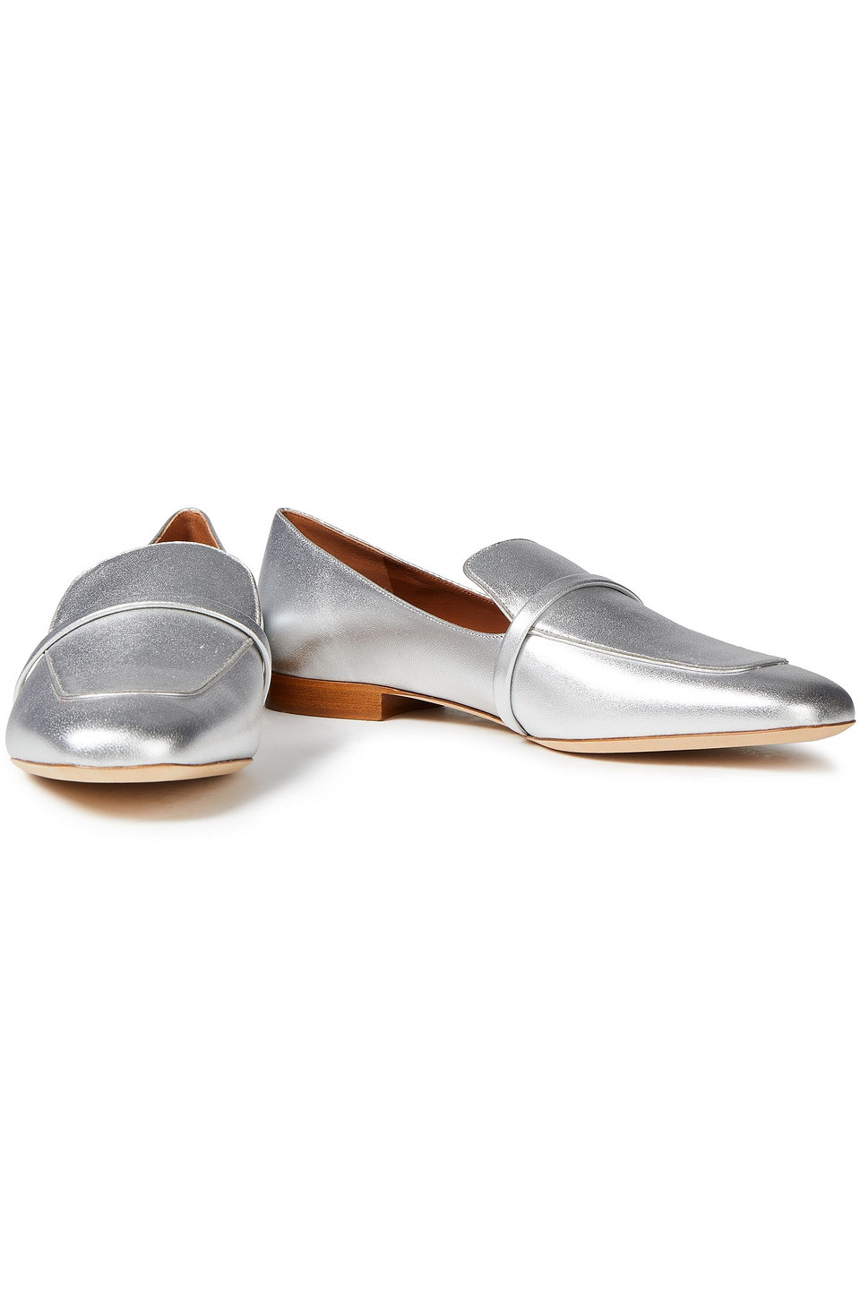 Malone Souliers Jane Metallic Leather Loafers In Silver