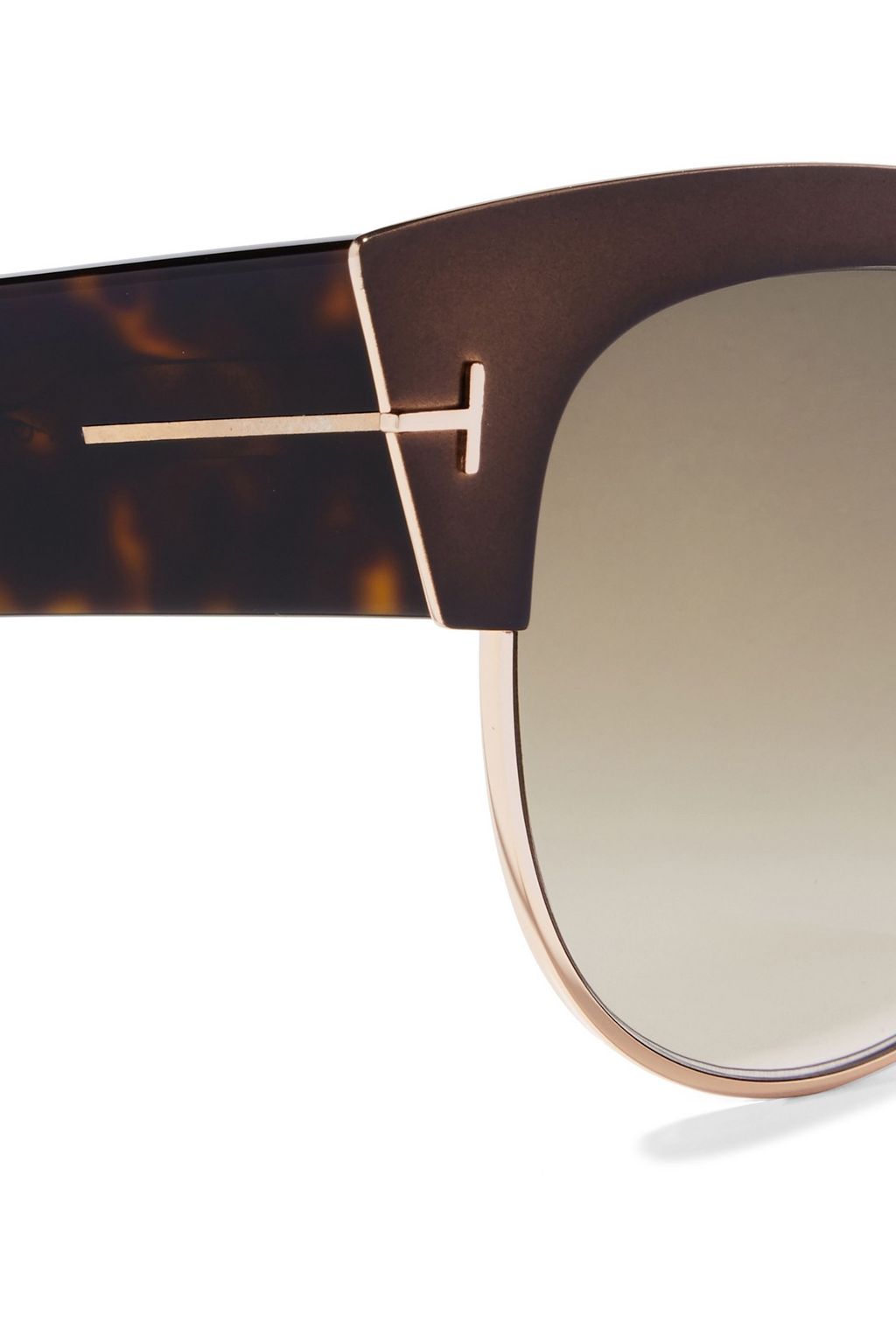 TOM FORD Alexandra cat-eye burnished gold-tone and tortoiseshell acetate sunglasses