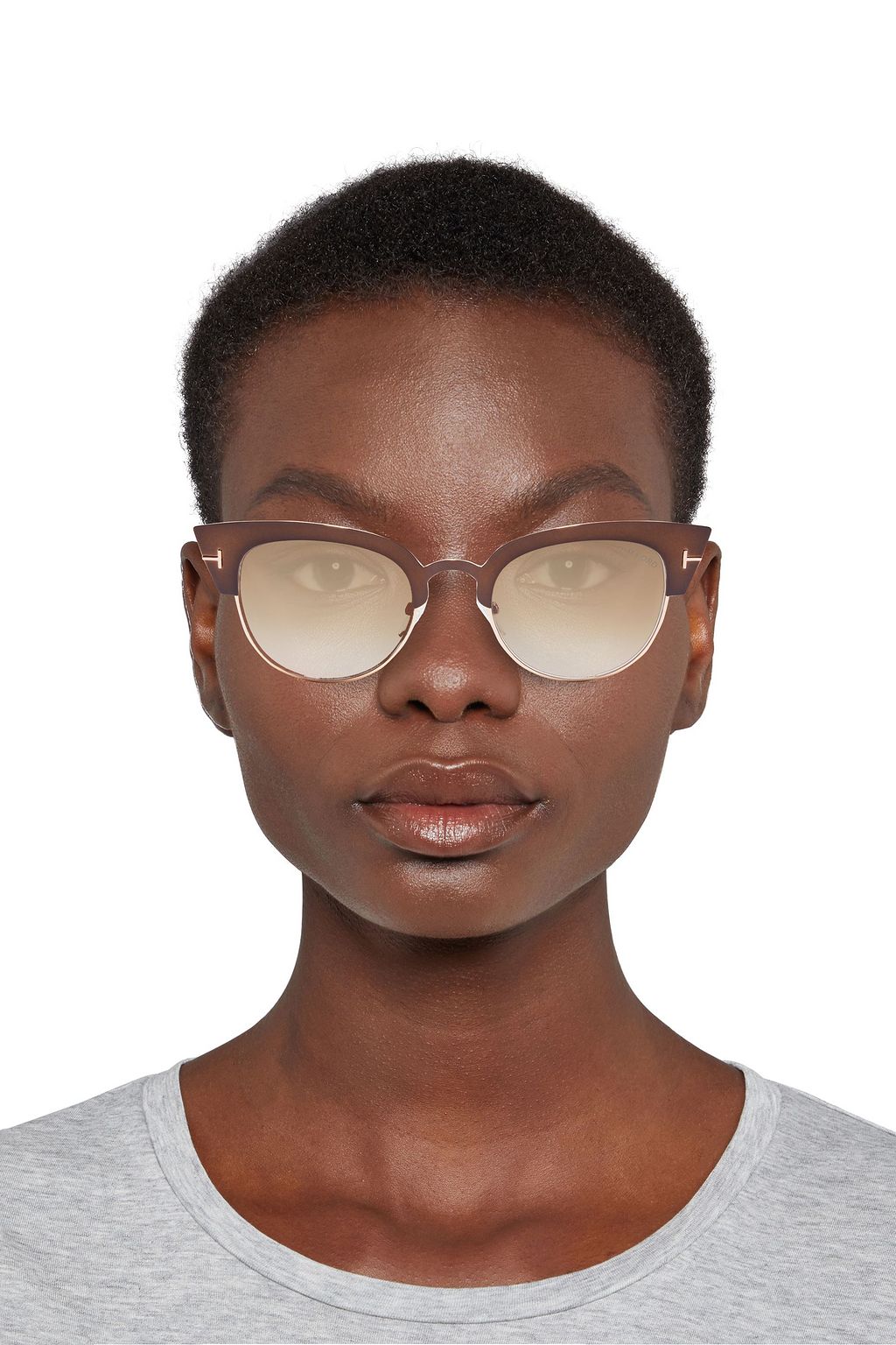TOM FORD Alexandra cat-eye burnished gold-tone and tortoiseshell acetate sunglasses