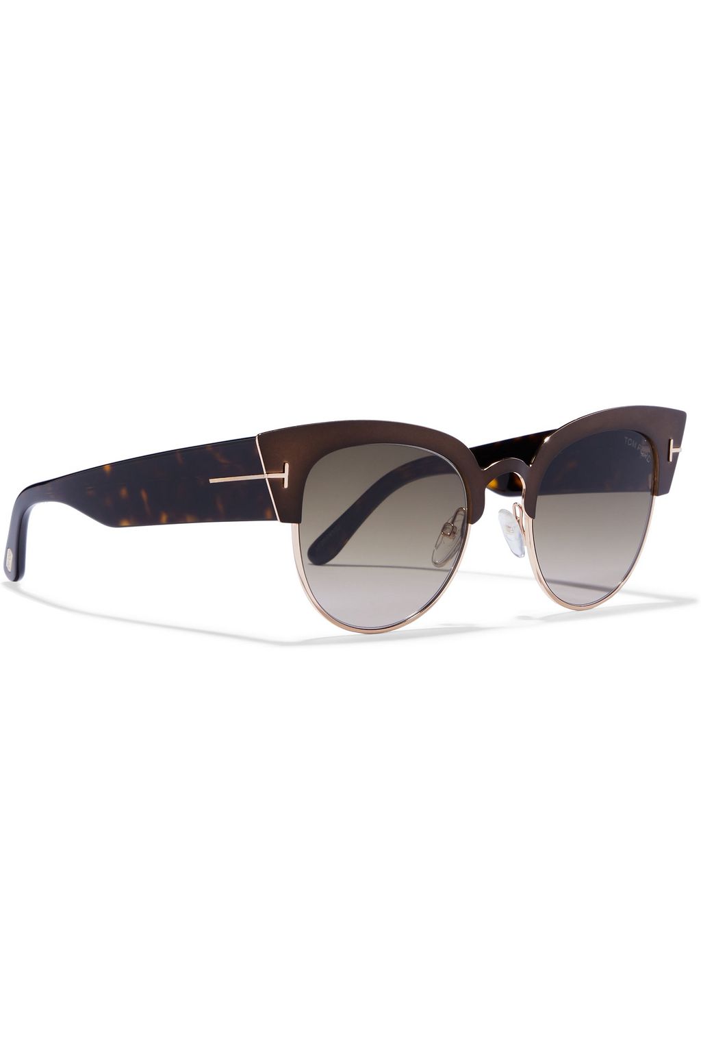 TOM FORD Alexandra cat-eye burnished gold-tone and tortoiseshell acetate sunglasses