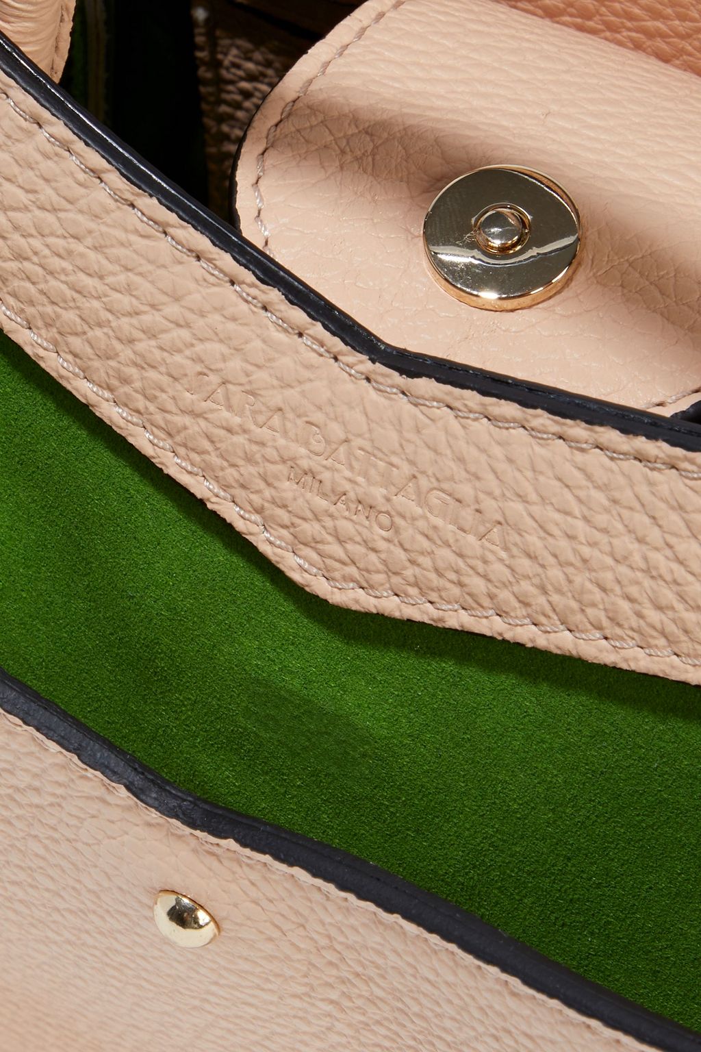 SARA BATTAGLIA Plissé Toy textured-leather tote