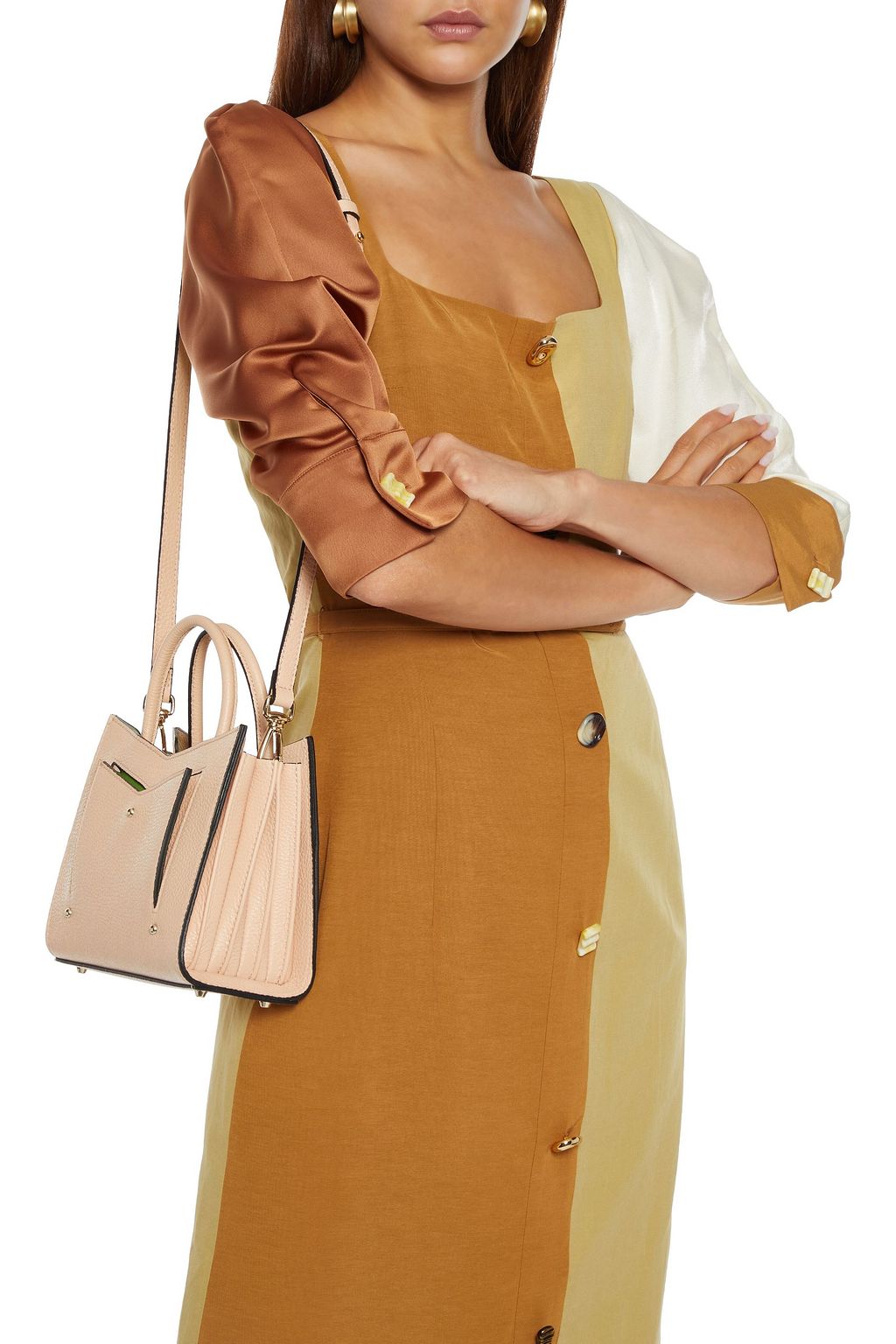 SARA BATTAGLIA Plissé Toy textured-leather tote