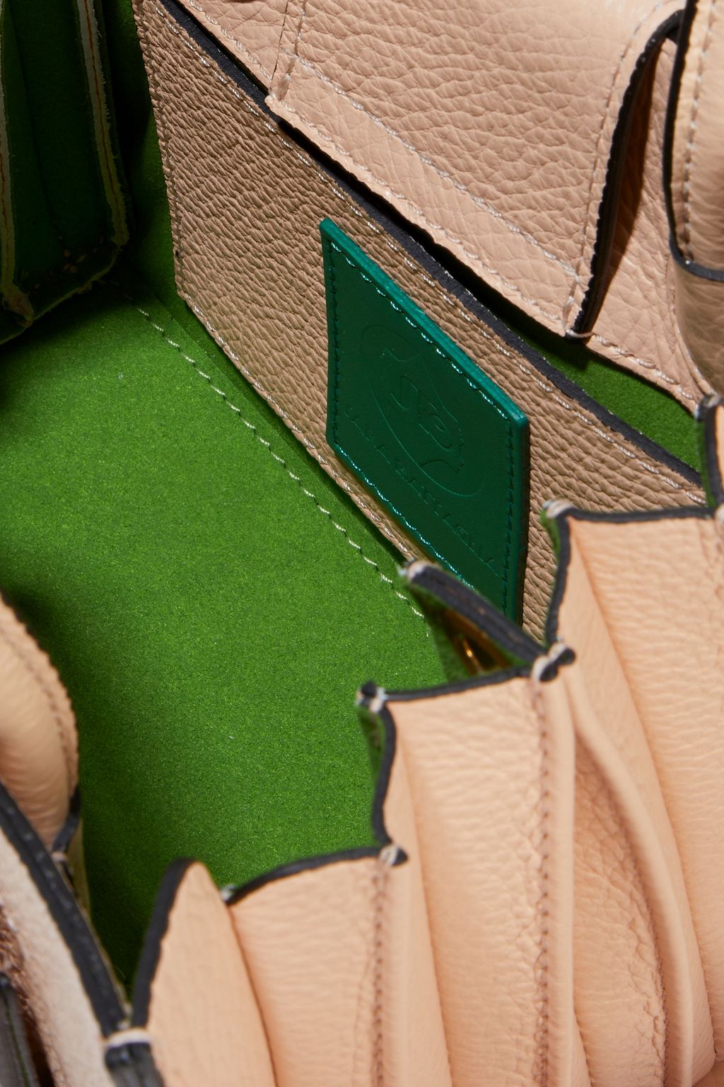 SARA BATTAGLIA Plissé Toy textured-leather tote