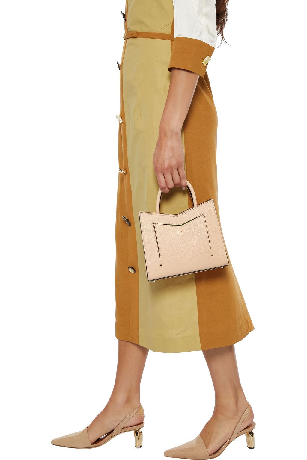 SARA BATTAGLIA Plissé Toy textured-leather tote