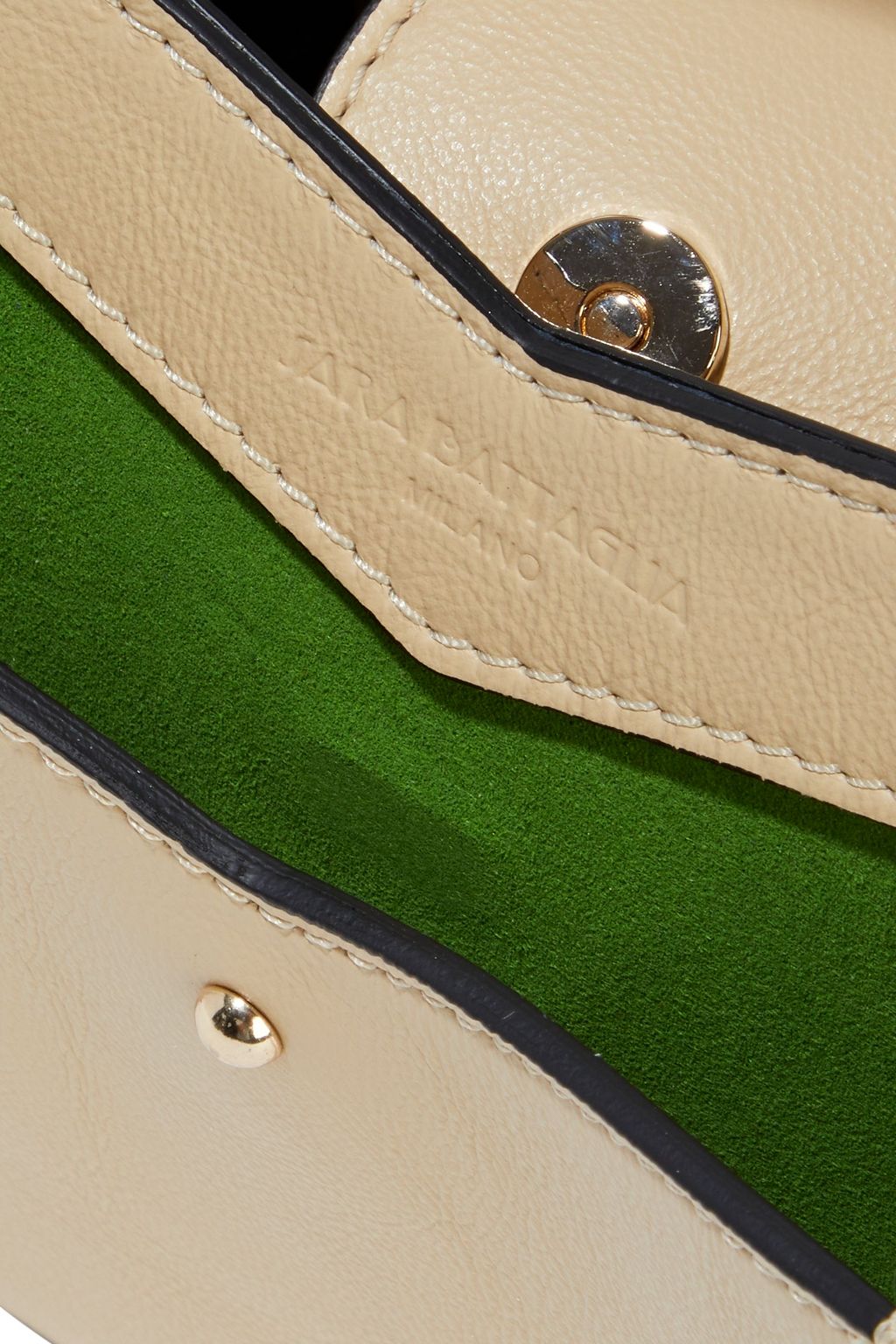 SARA BATTAGLIA Plissé Toy textured-leather tote