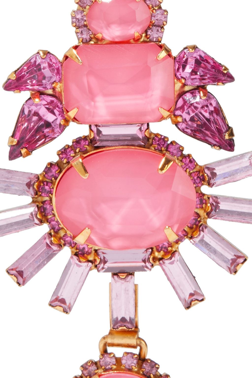 ELIZABETH COLE Henning 24-karat gold-plated, Swarovski crystal and stone earrings