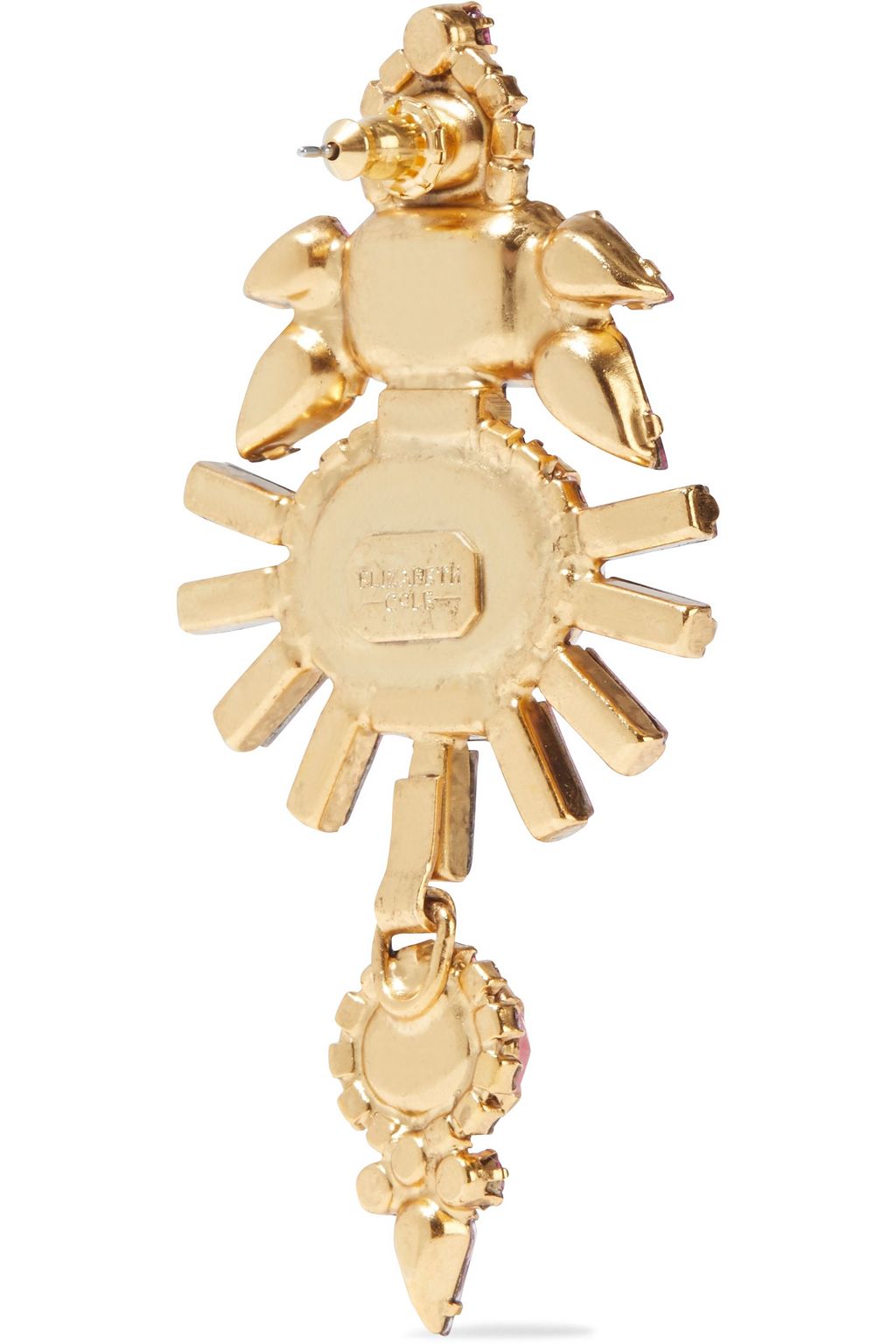 ELIZABETH COLE Henning 24-karat gold-plated, Swarovski crystal and stone earrings