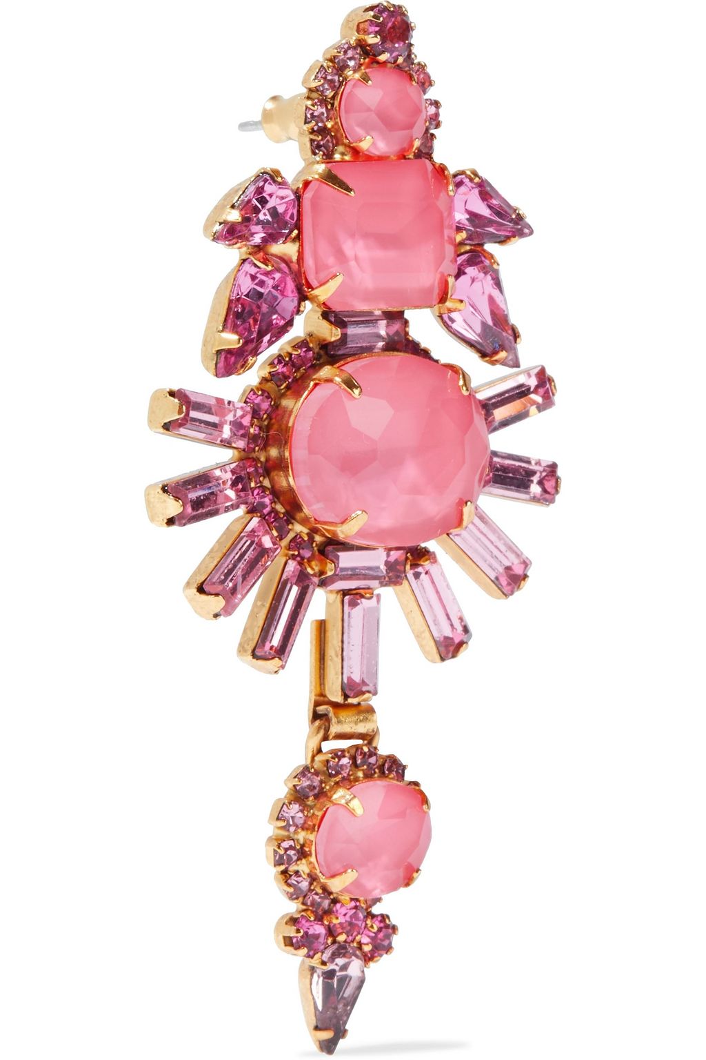 ELIZABETH COLE Henning 24-karat gold-plated, Swarovski crystal and stone earrings