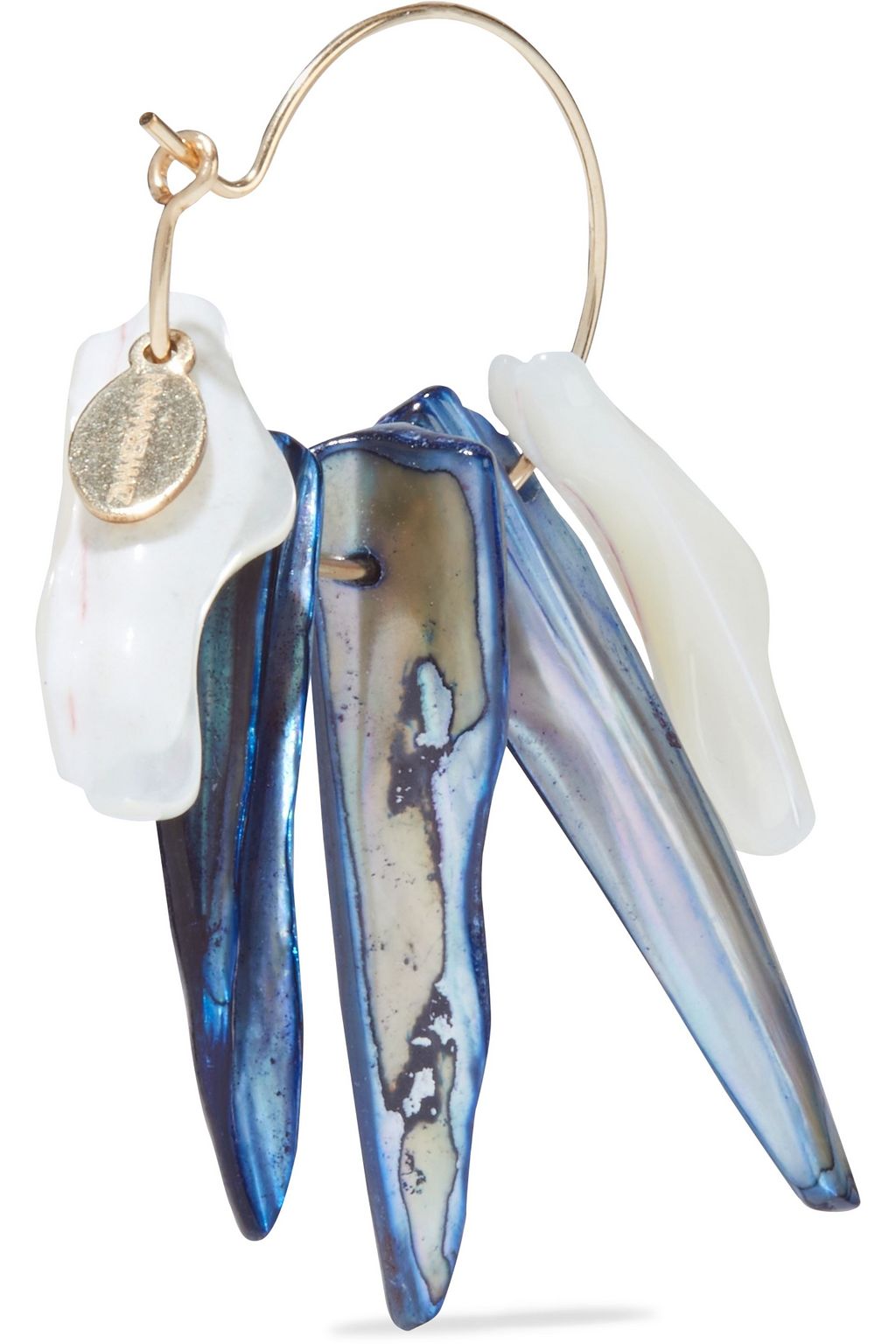 ZIMMERMANN Aloha 14-karat gold-plated mother-of-pearl hoop earrings