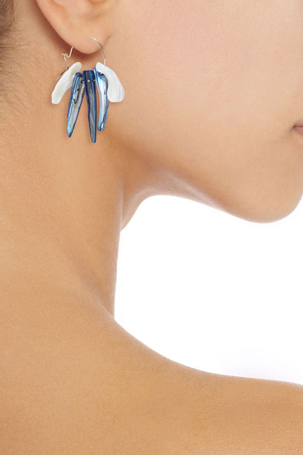 ZIMMERMANN Aloha 14-karat gold-plated mother-of-pearl hoop earrings